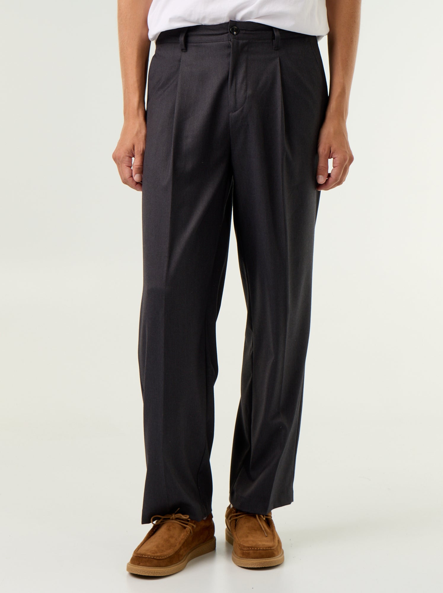 Pantalon large uni - Gris