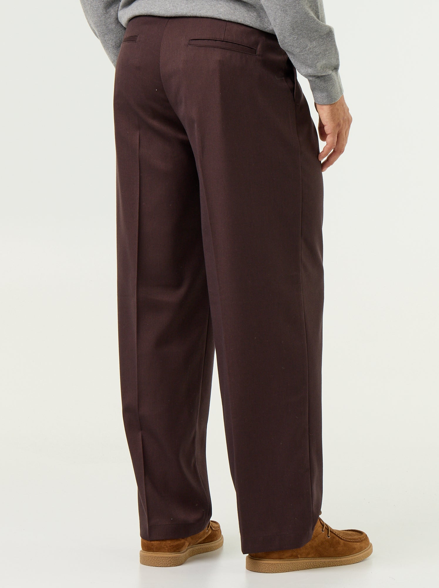 Pantalon large uni - Marron