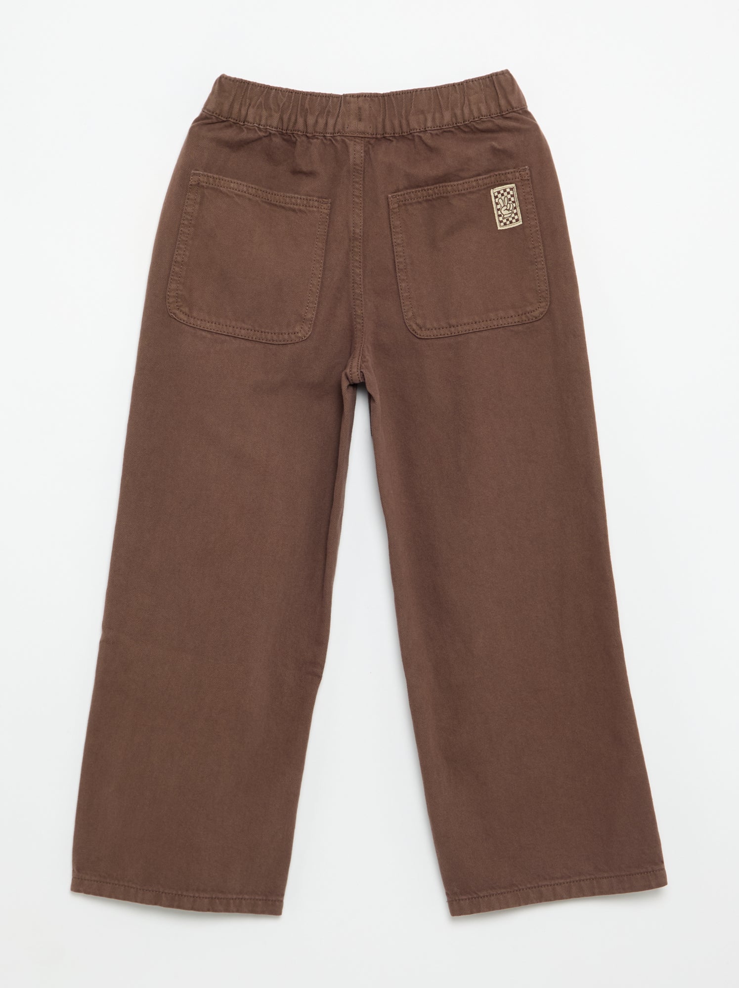 Pantalon large uni - Marron