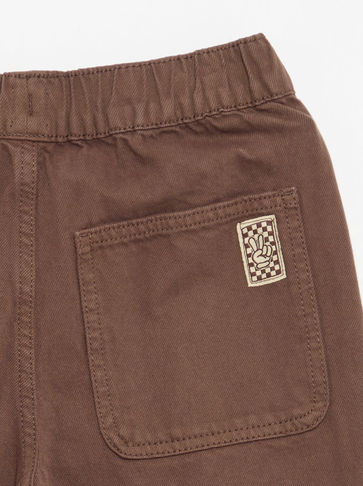 Pantalon large uni - Marron