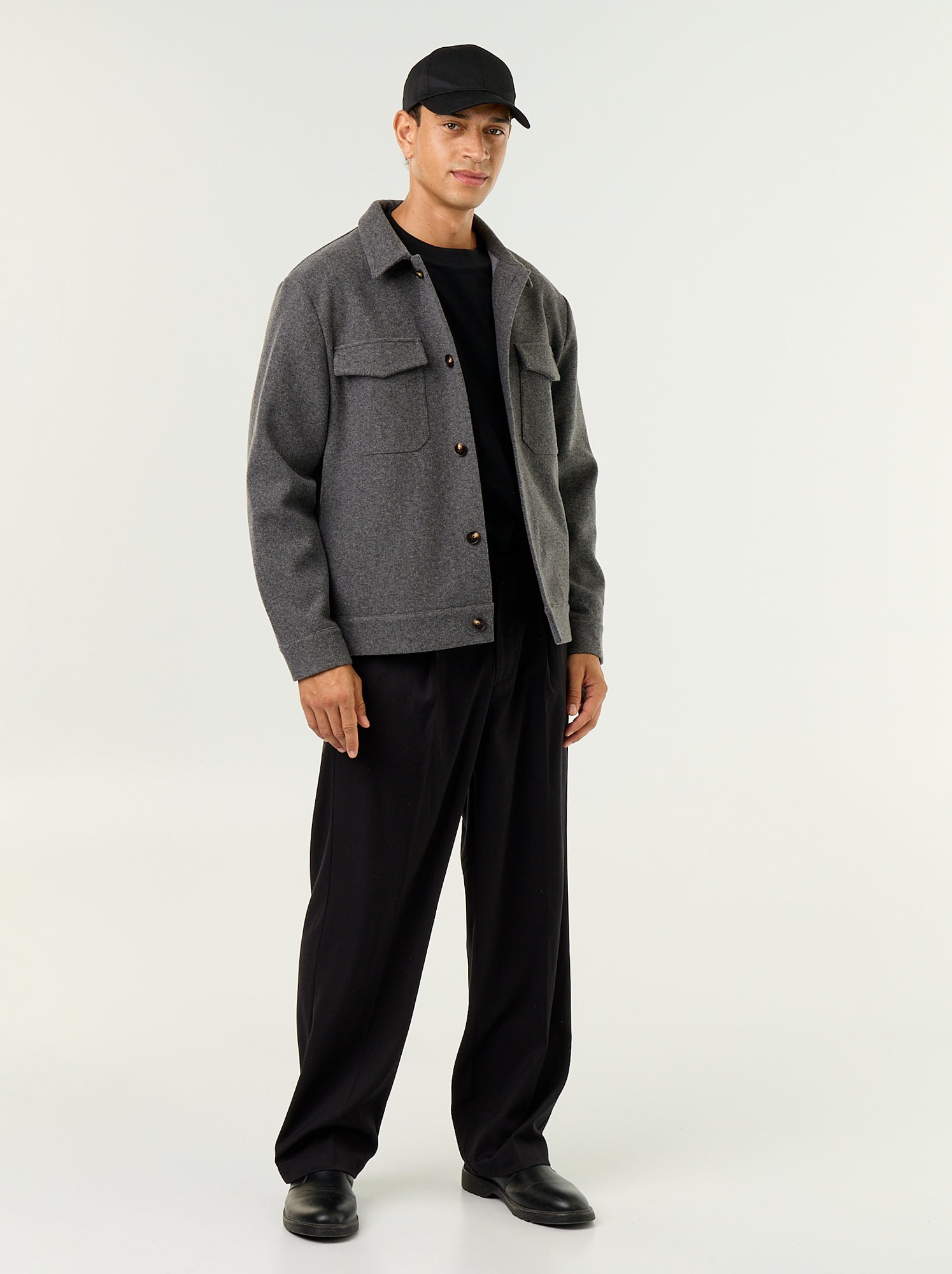 Pantalon large uni - Noir