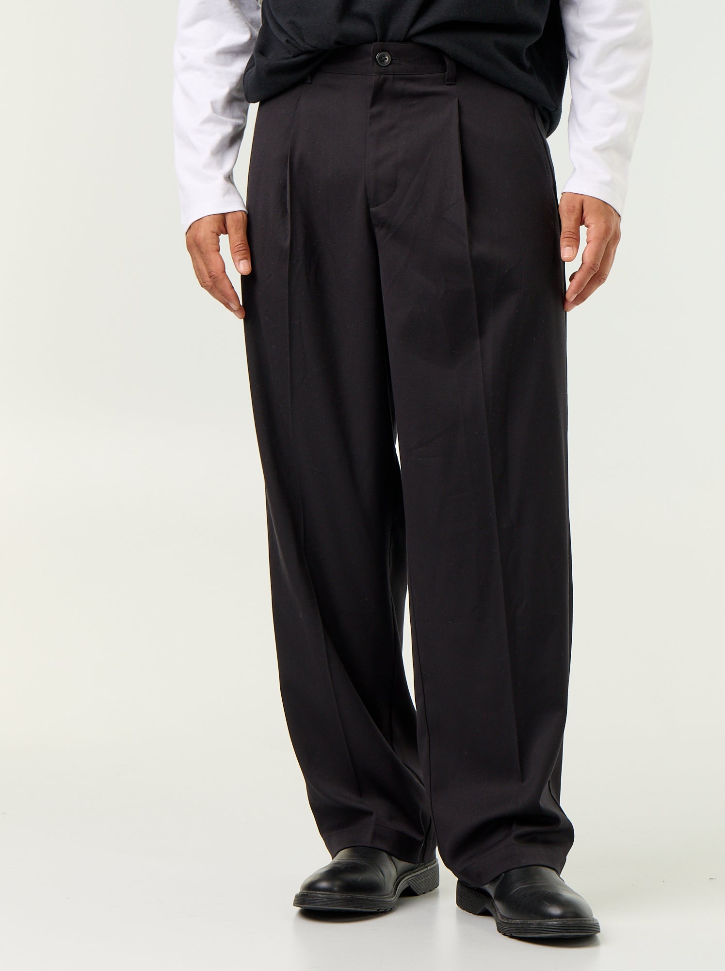 Pantalon large uni - Noir