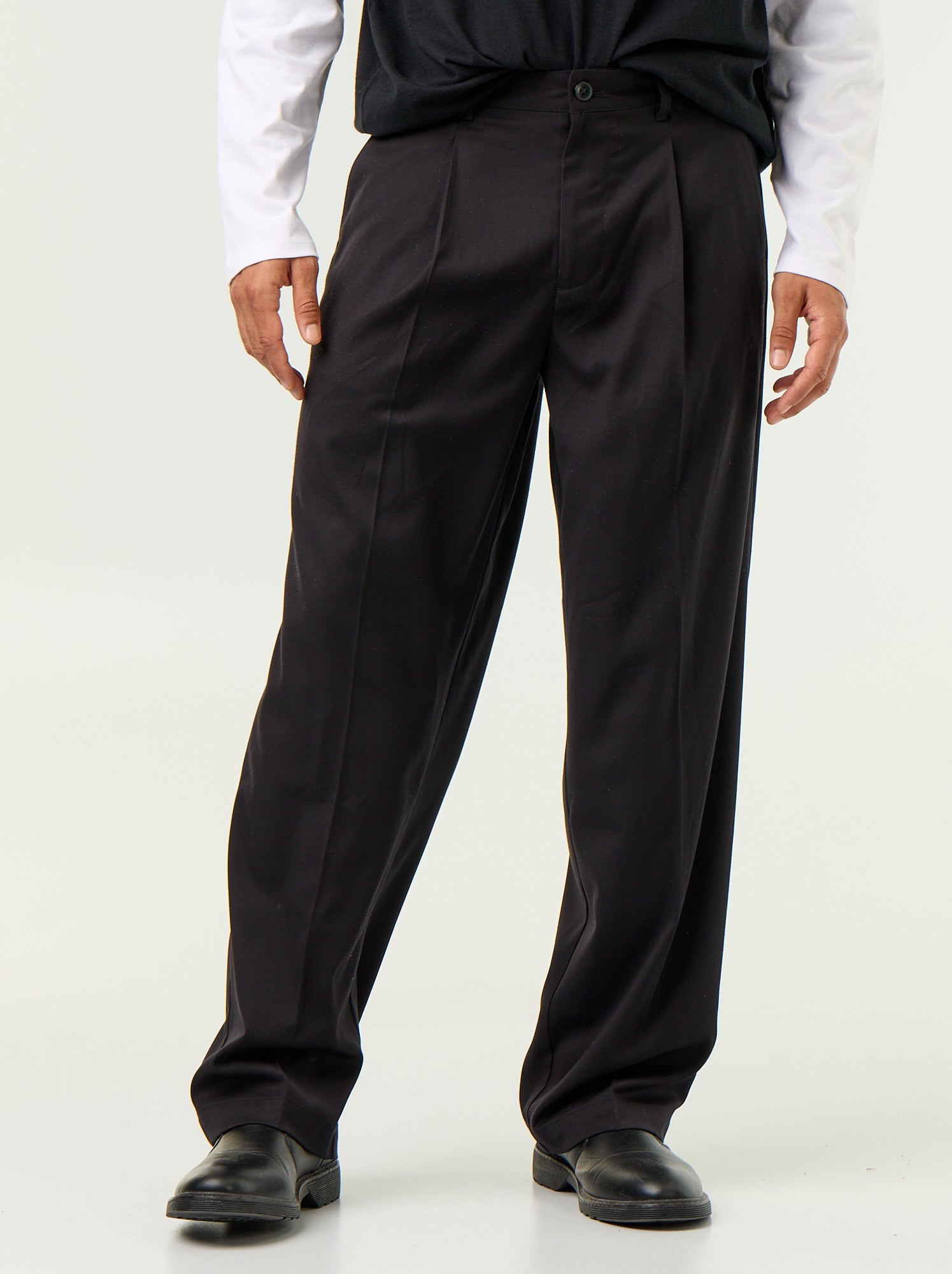 Pantalon large uni - Noir