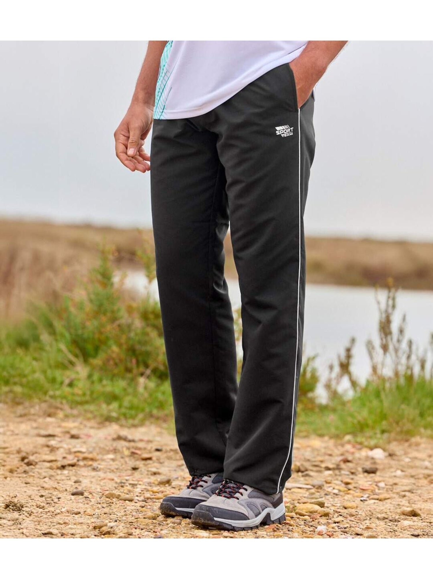 Pantalon Microfibre Sport   - ATLAS FOR MEN - Noir
