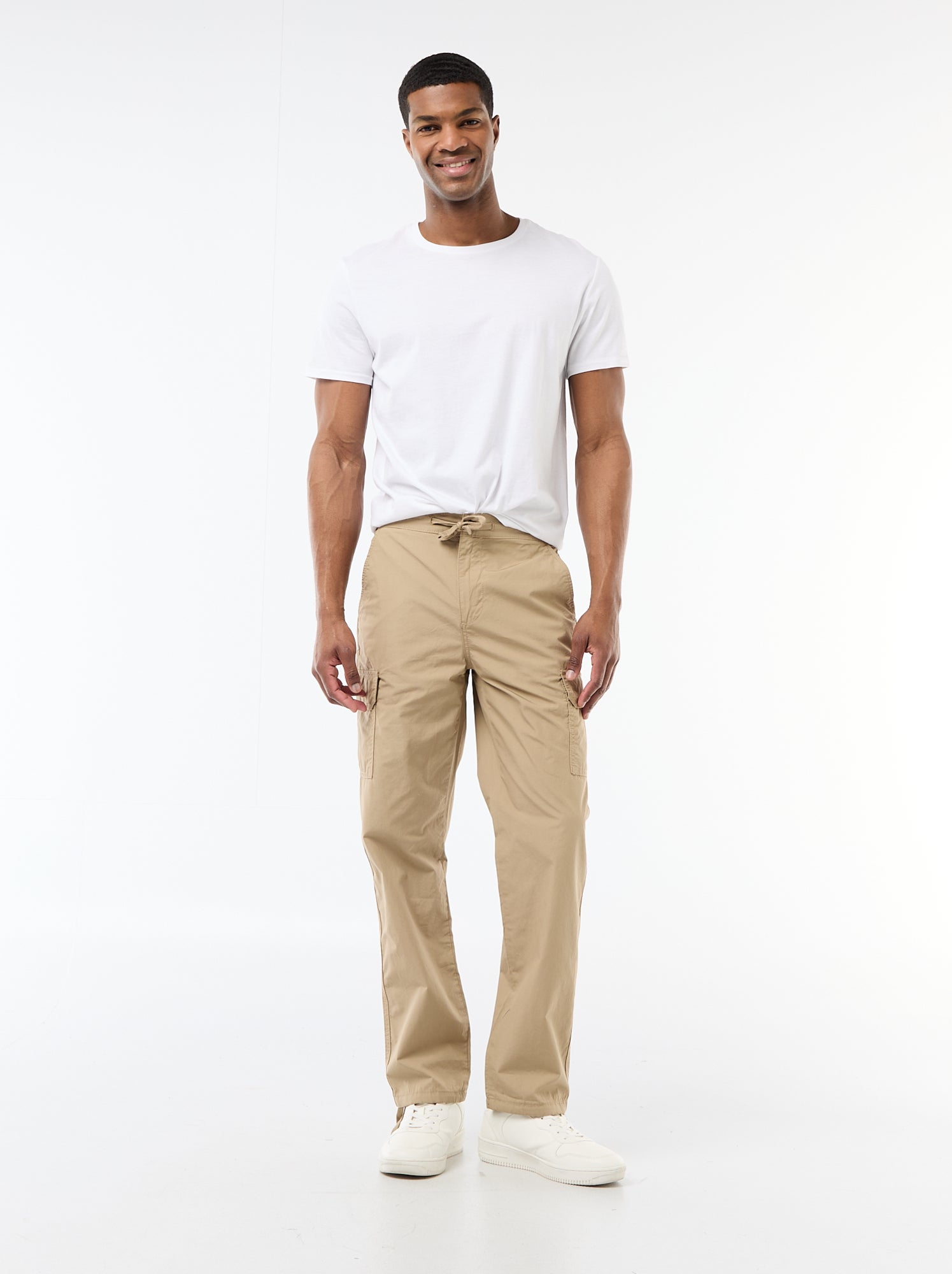 Pantalon multipoche regular fit - Beige