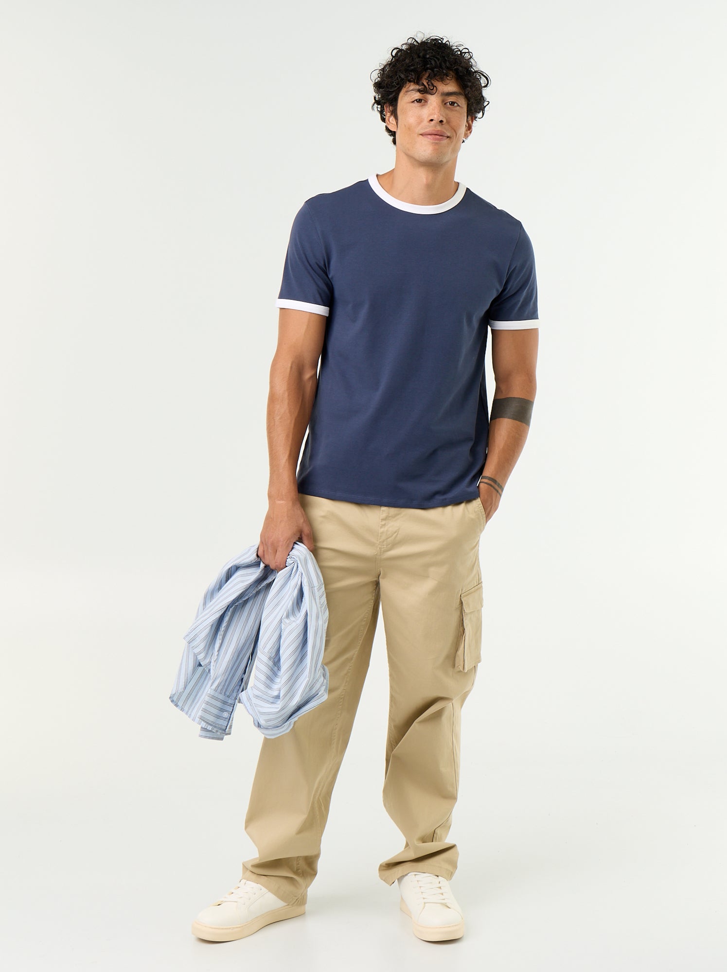 Pantalon multipoche regular fit - Beige