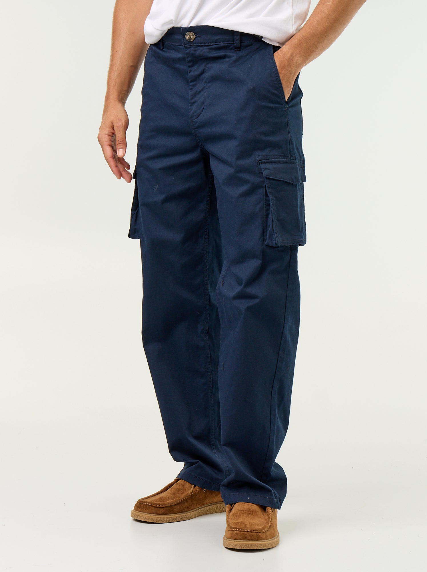 Pantalon multipoche regular fit - Bleu