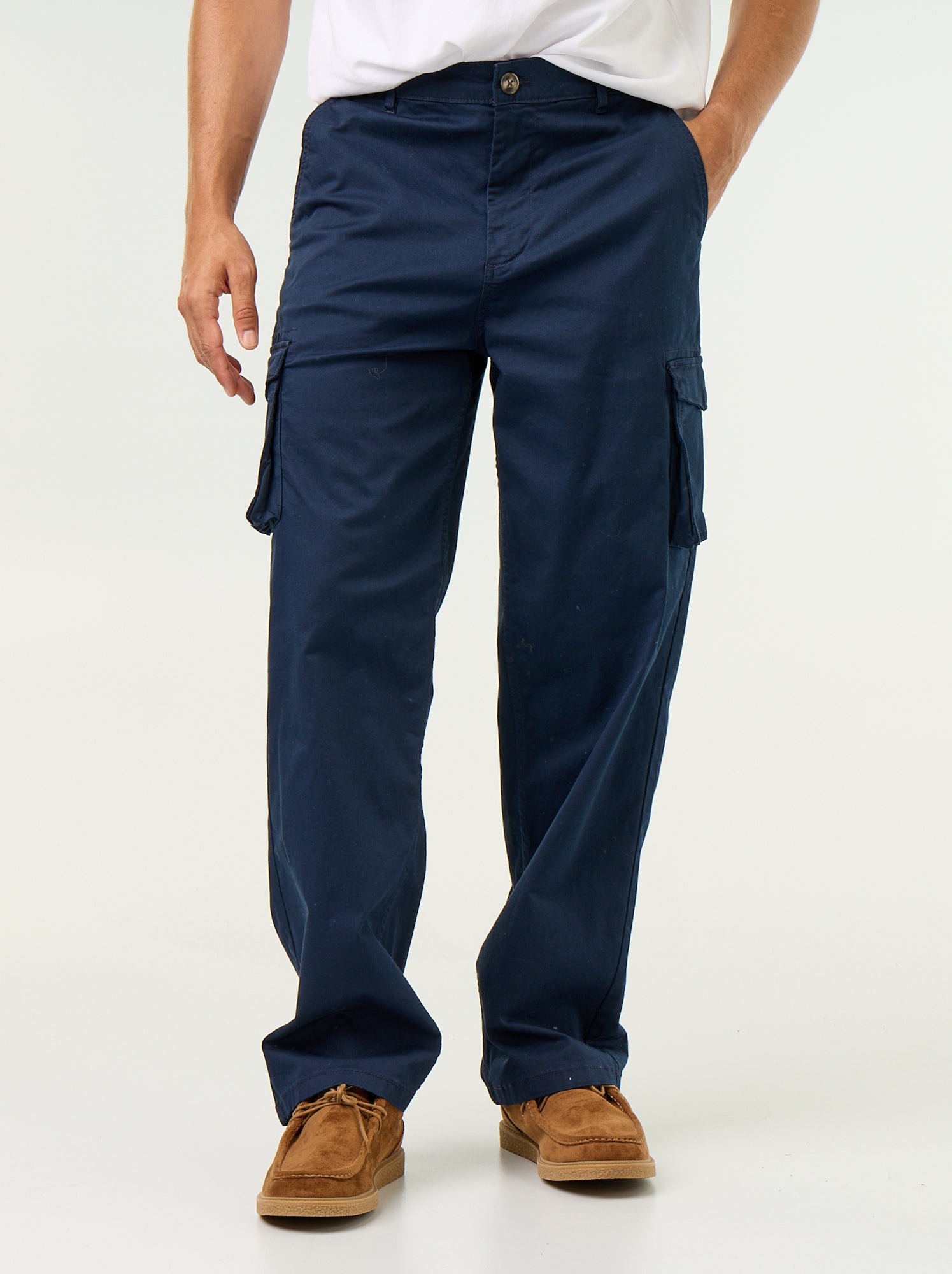 Pantalon multipoche regular fit - Bleu