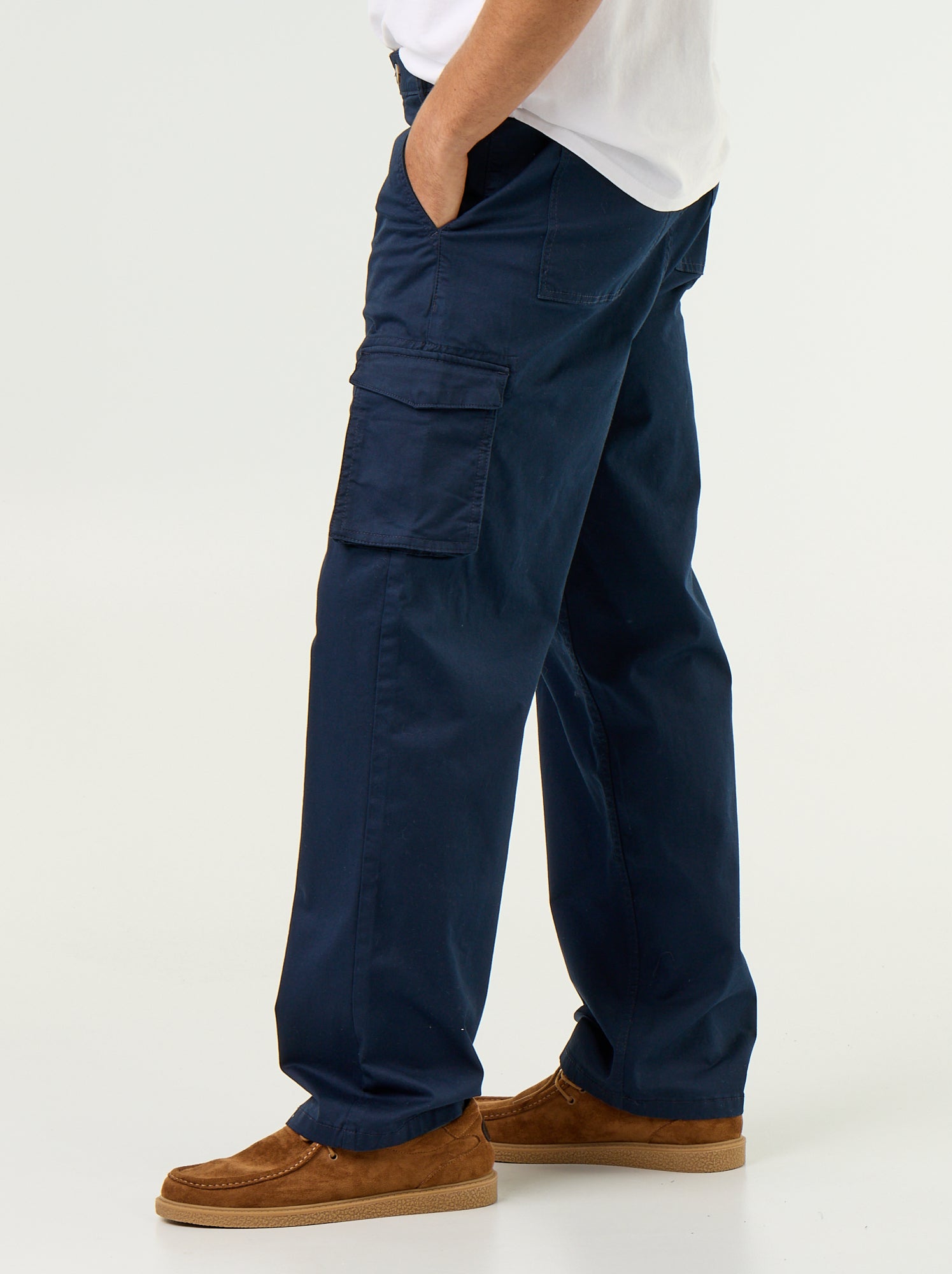 Pantalon multipoche regular fit - Bleu
