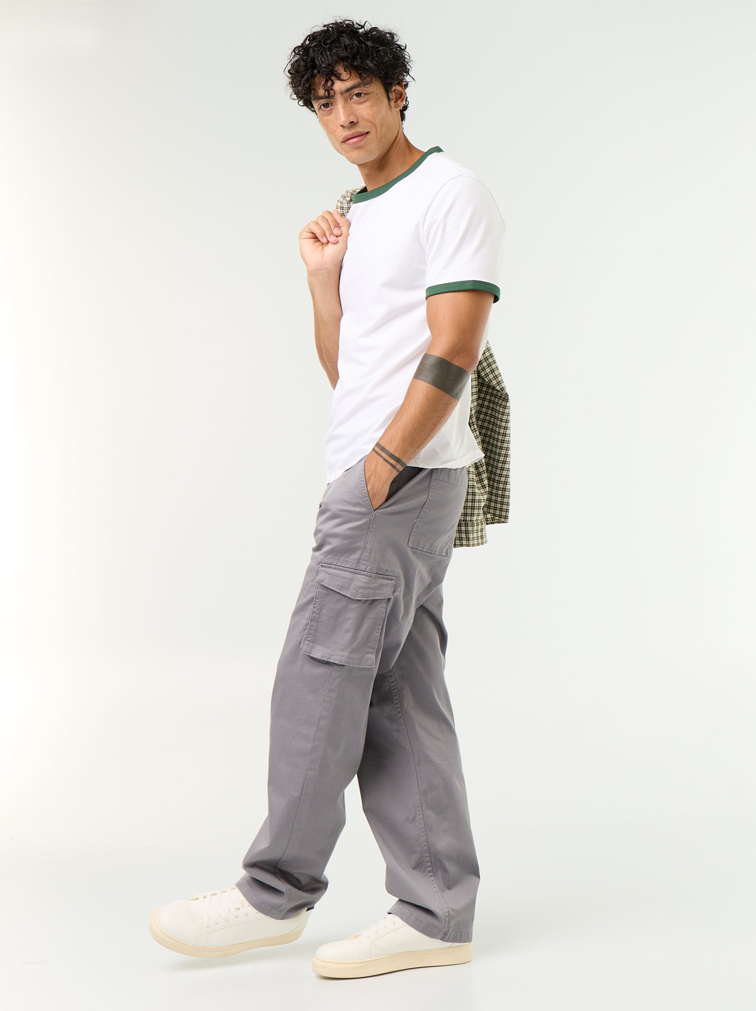 Pantalon multipoche regular fit - Gris