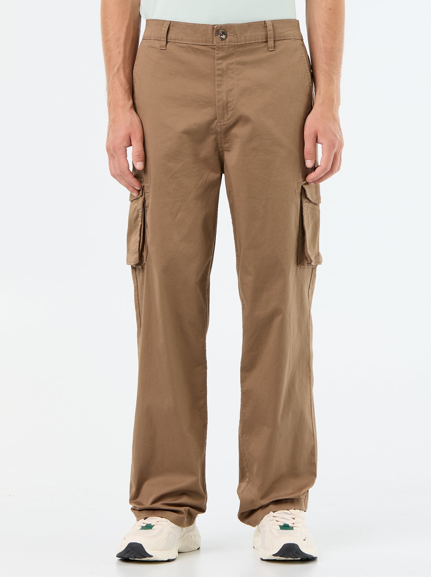 Pantalon multipoche regular fit - Marron