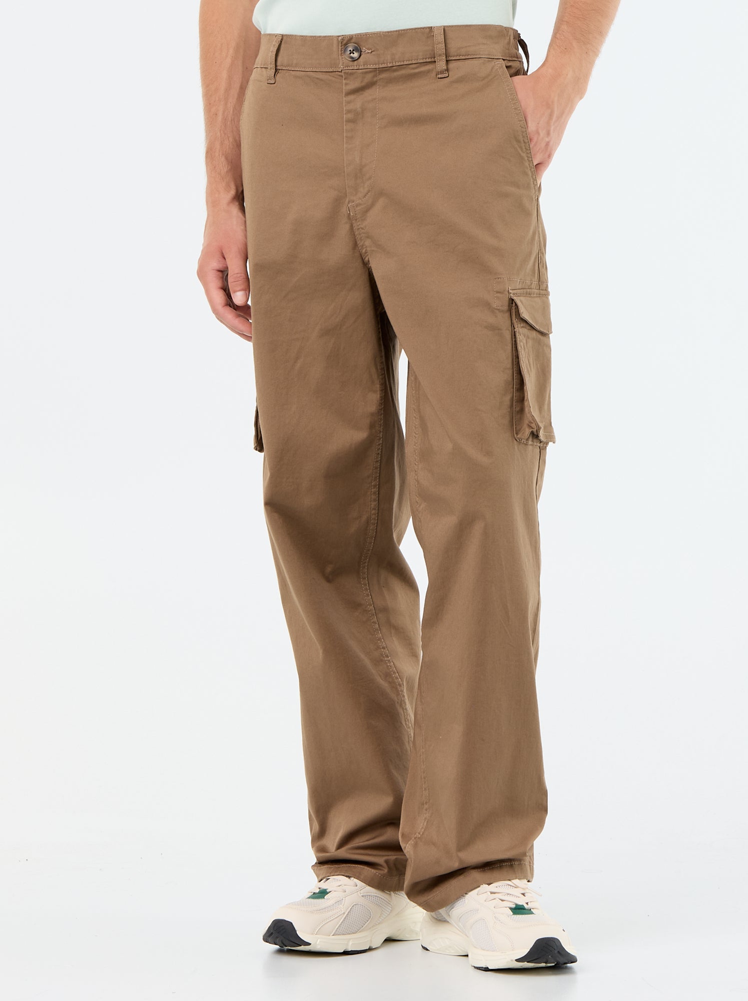 Pantalon multipoche regular fit - Marron