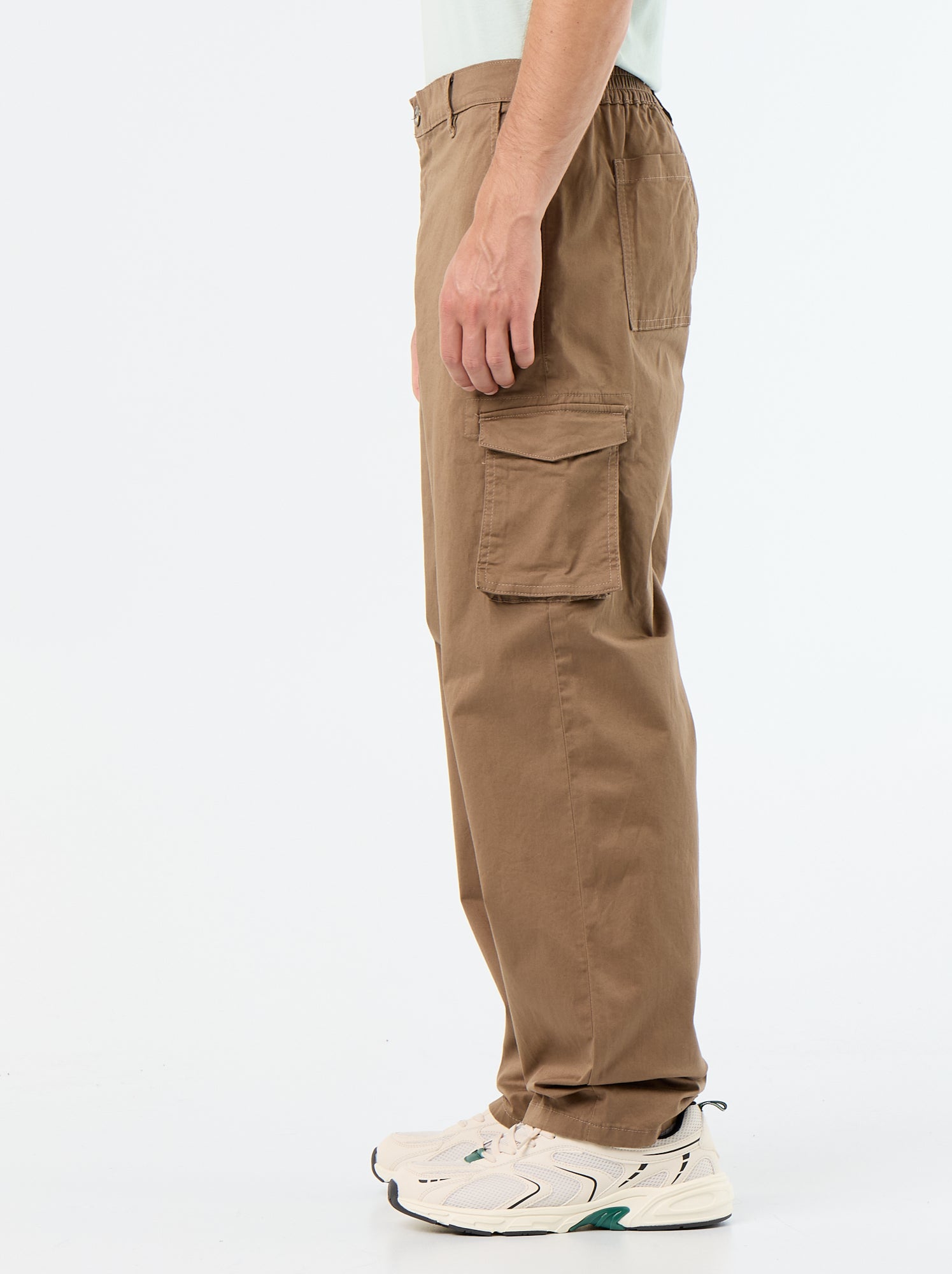 Pantalon multipoche regular fit - Marron