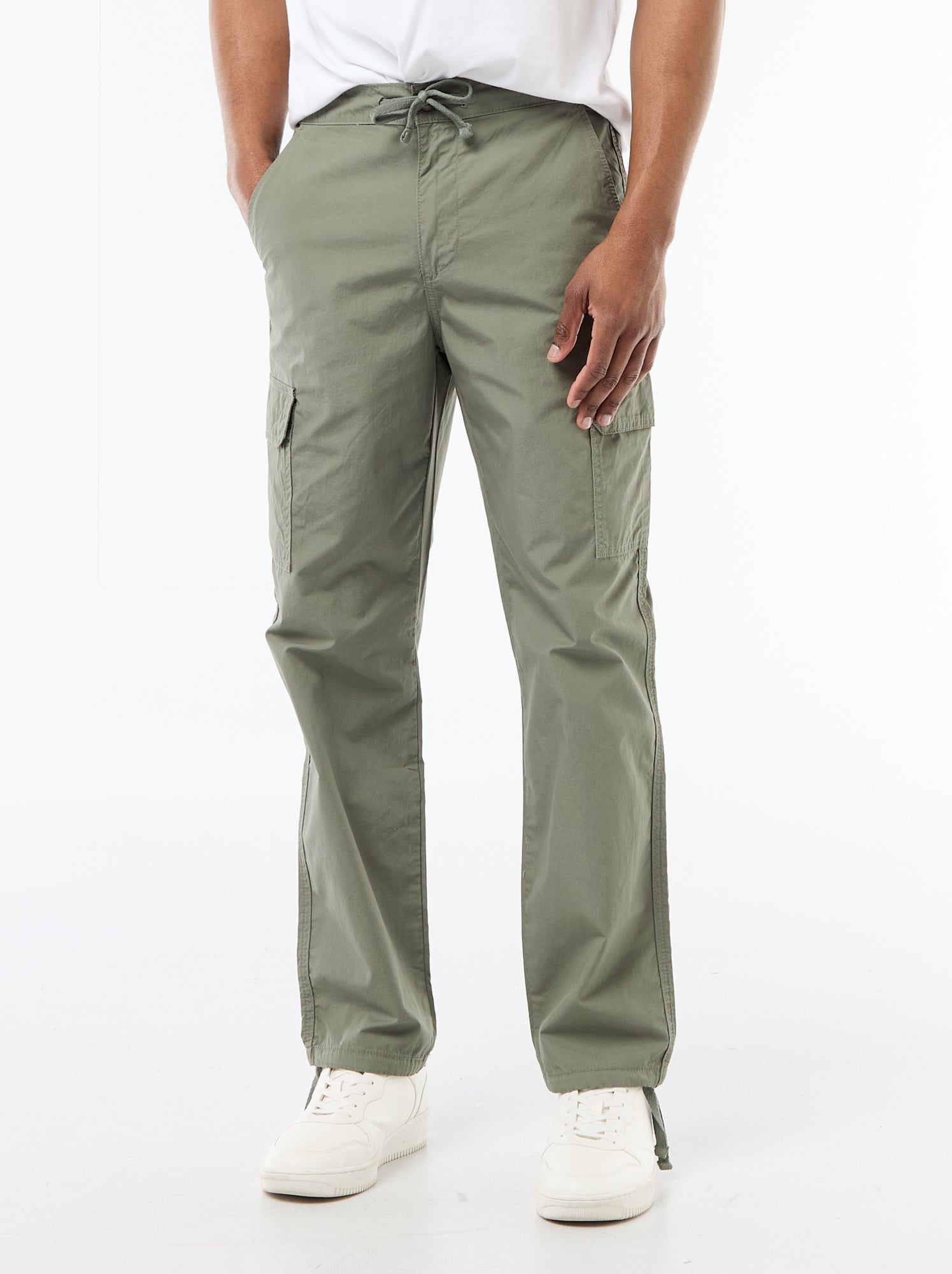 Pantalon multipoche regular fit - Vert