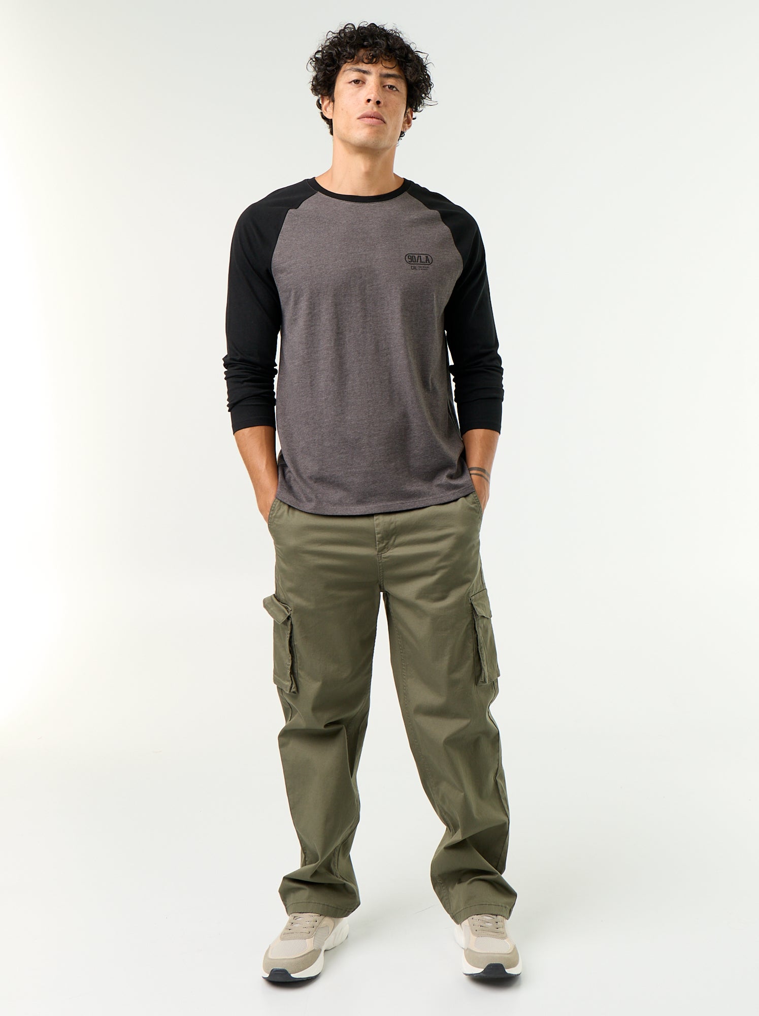 Pantalon multipoche regular fit - Vert