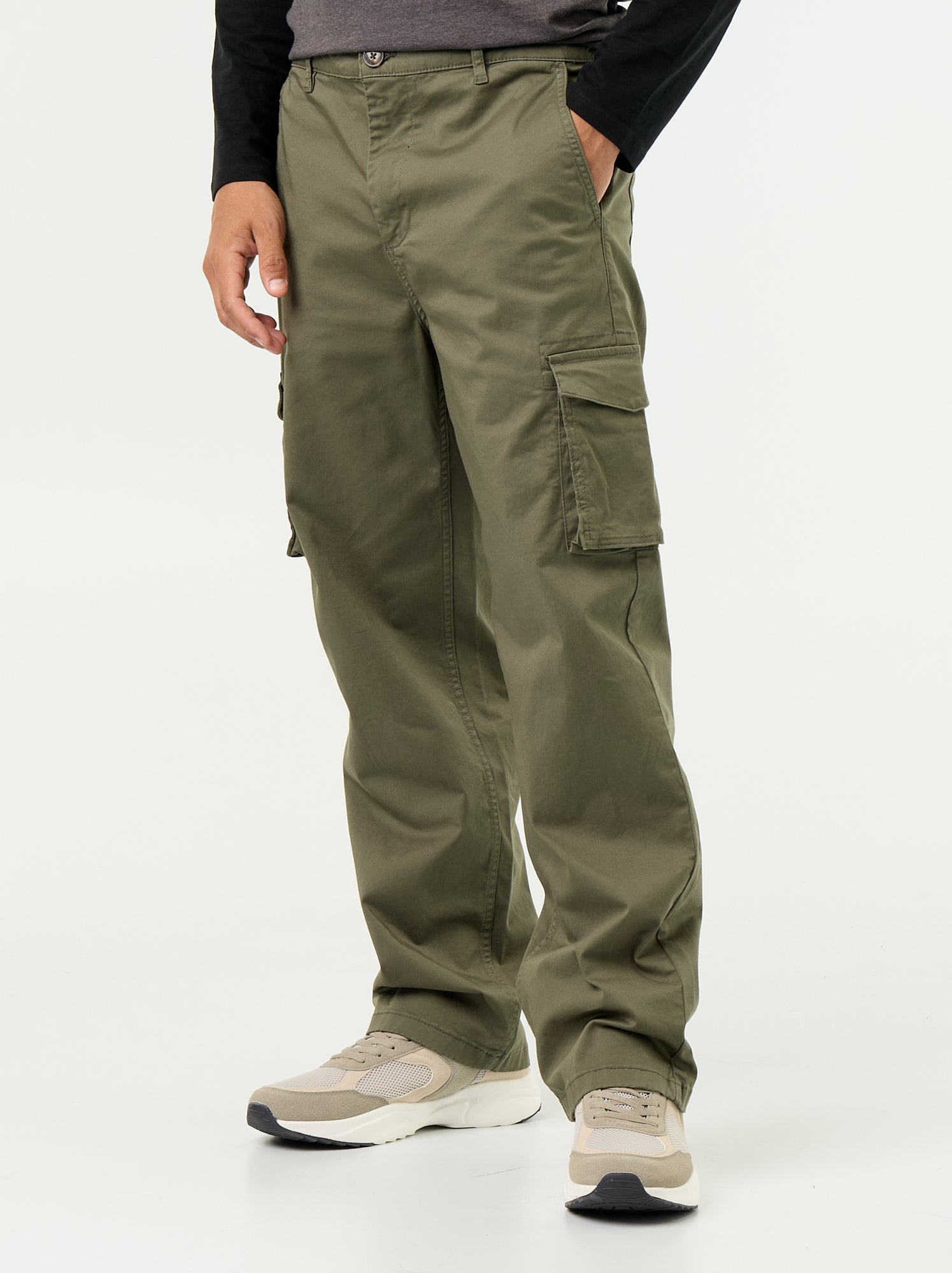 Pantalon multipoche regular fit - Vert