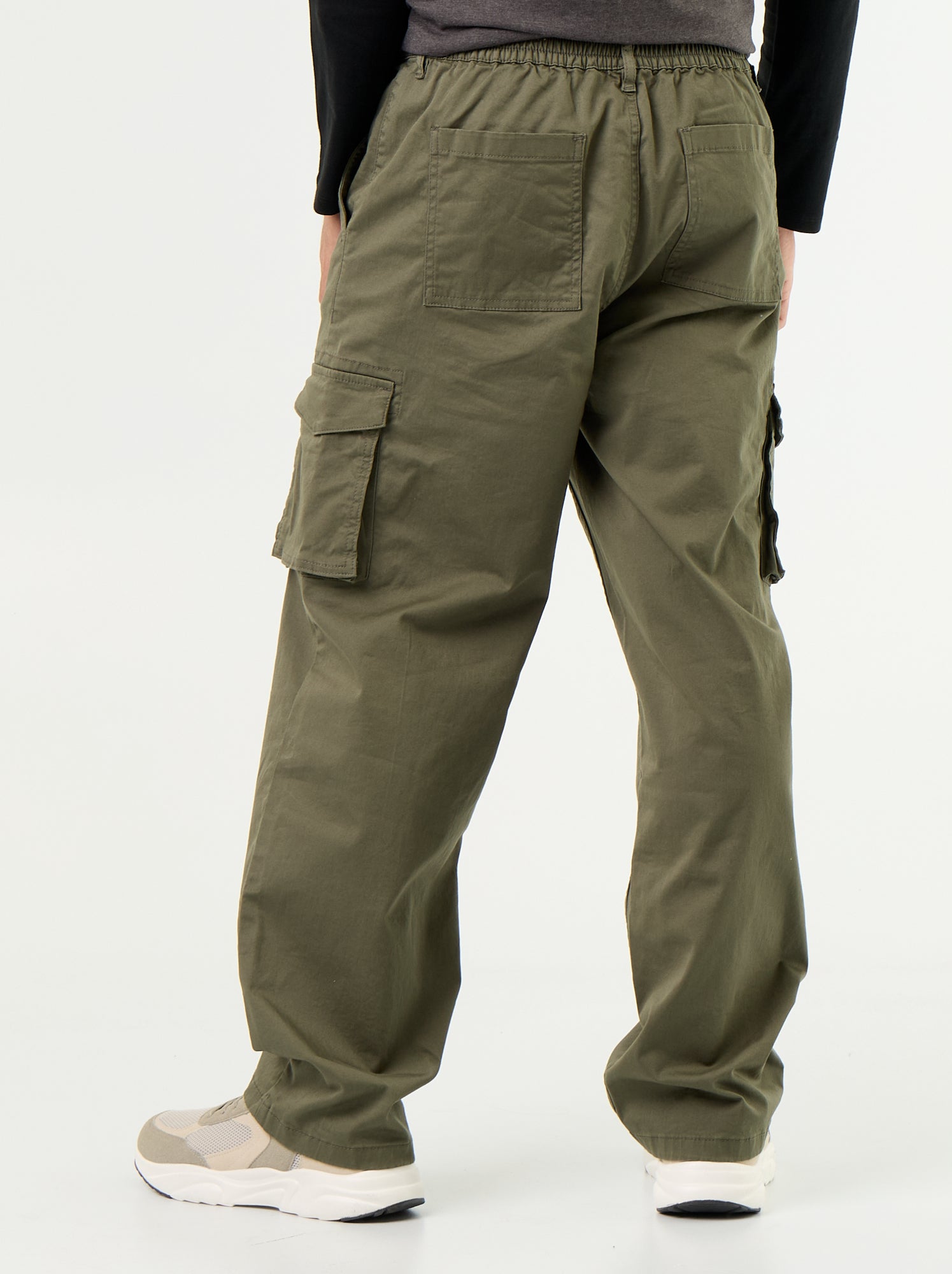 Pantalon multipoche regular fit - Vert