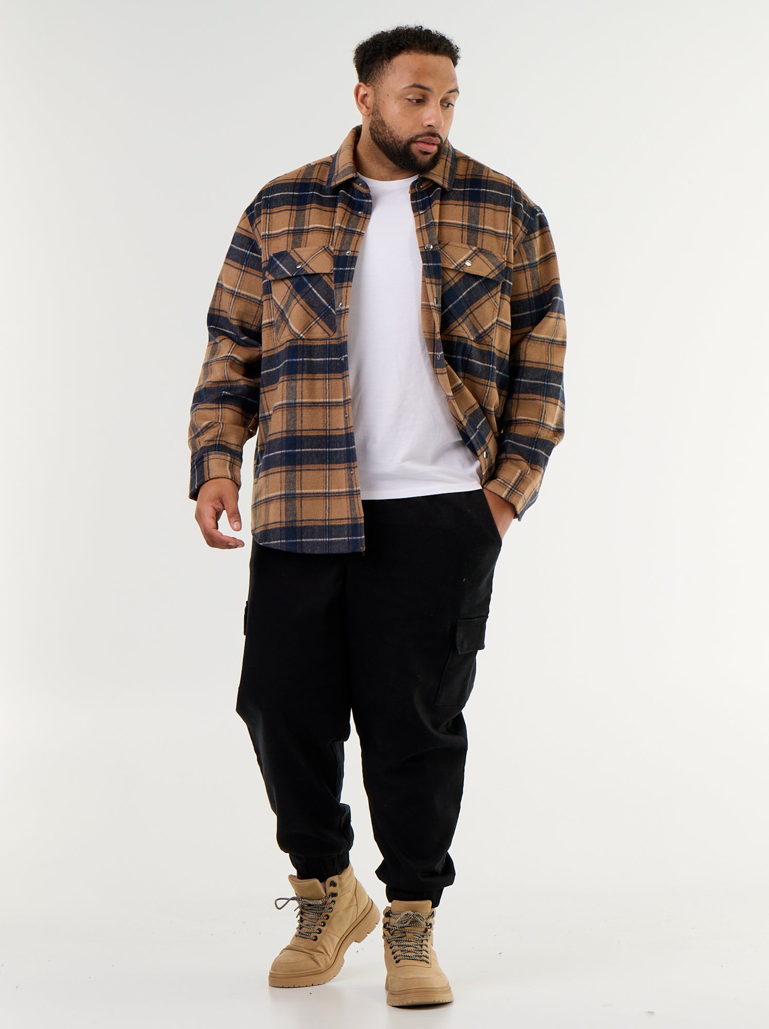 Pantalon multipoches avec taille élastiquée - Noir