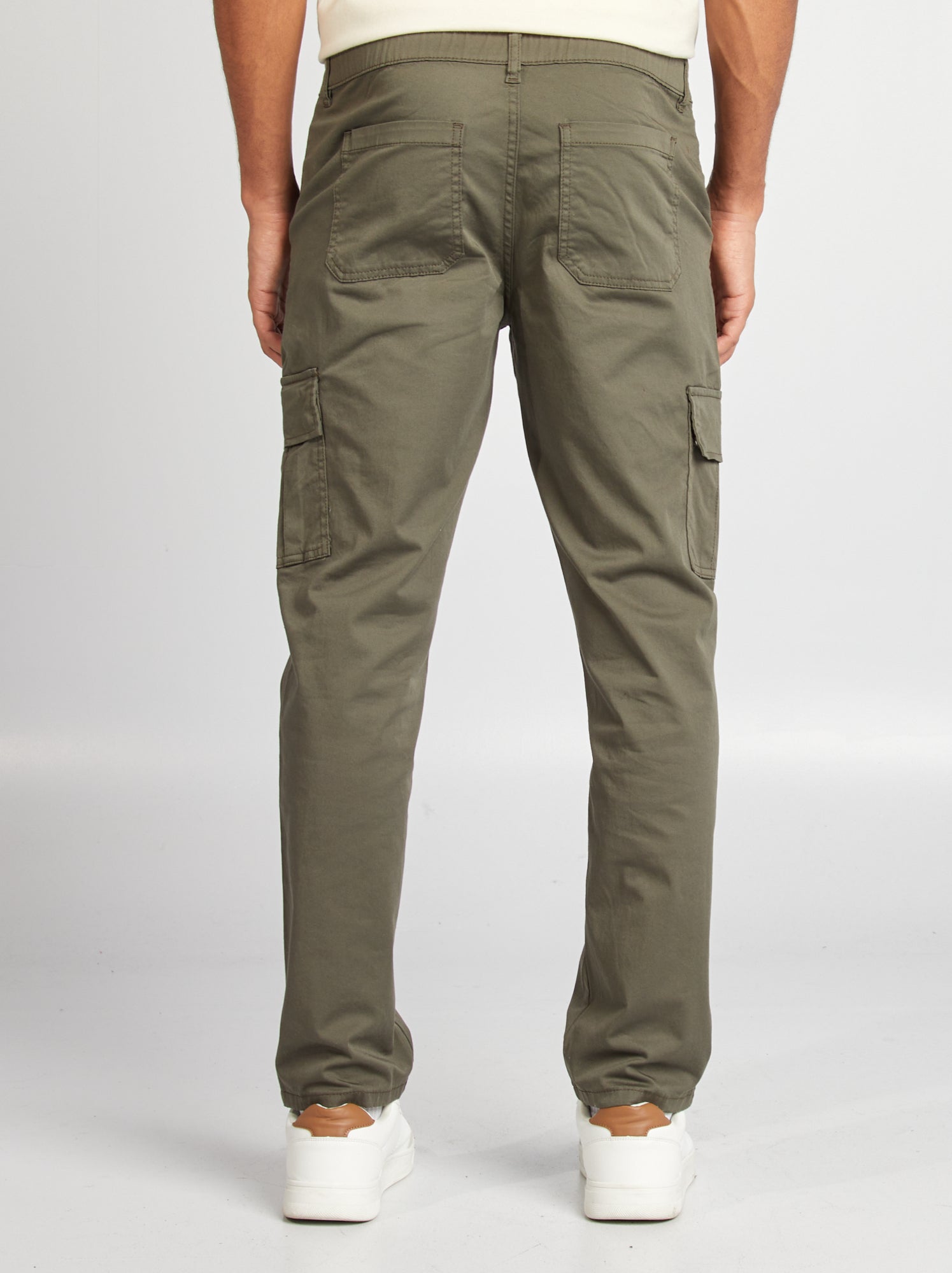 Pantalon multipoches coupe droite - Kaki