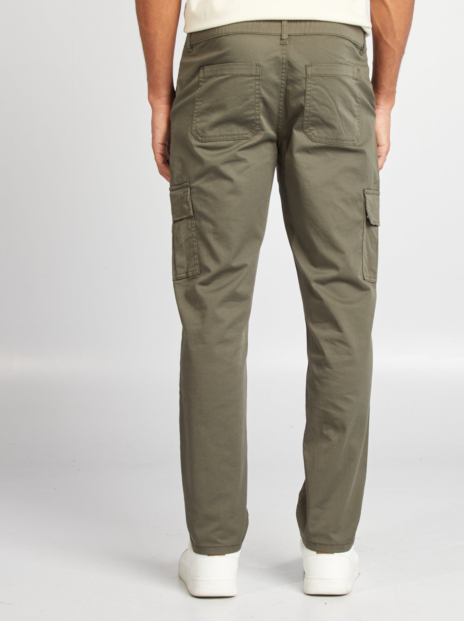 Pantalon multipoches coupe droite - Kaki