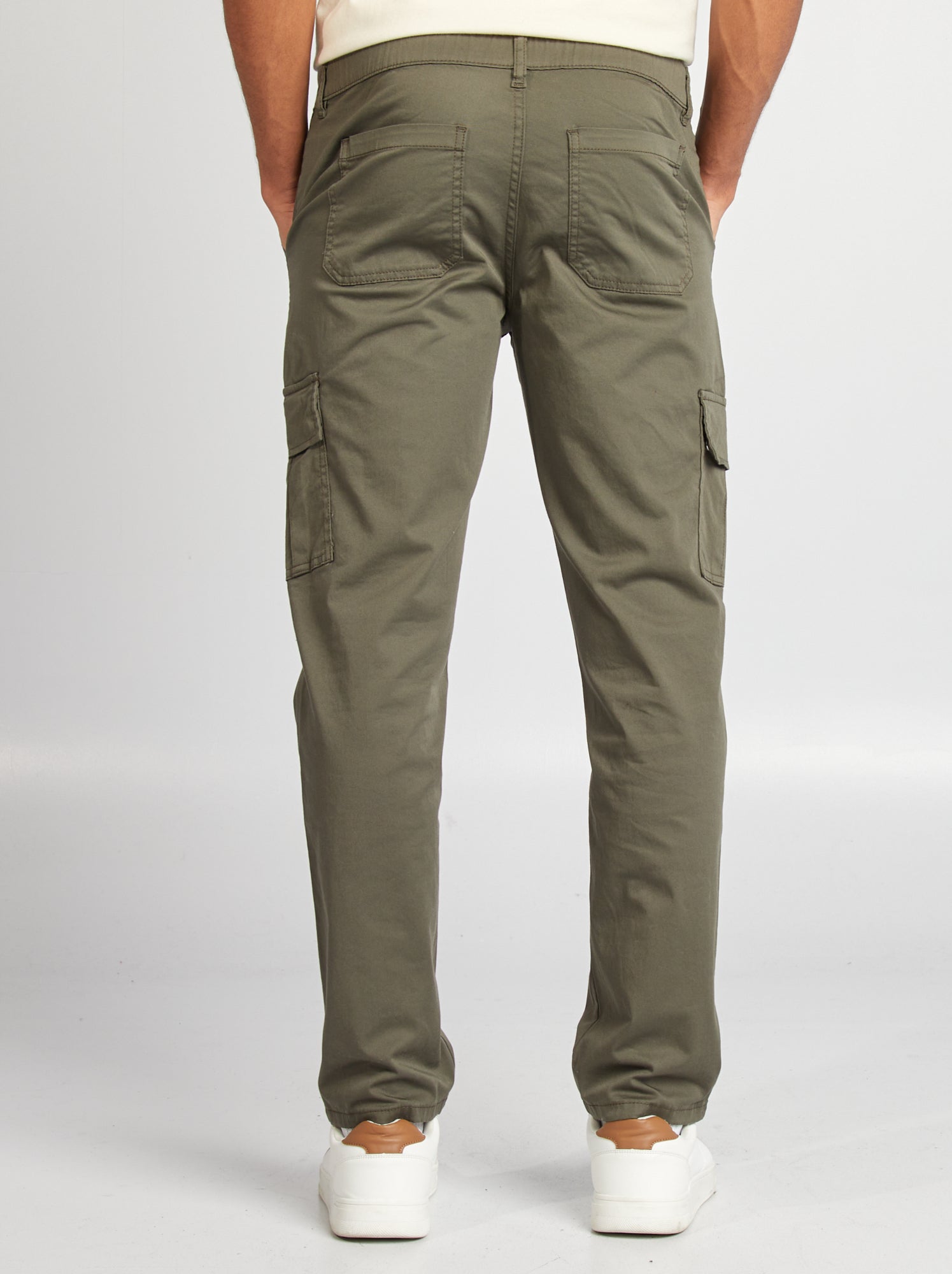 Pantalon multipoches coupe droite - Kaki