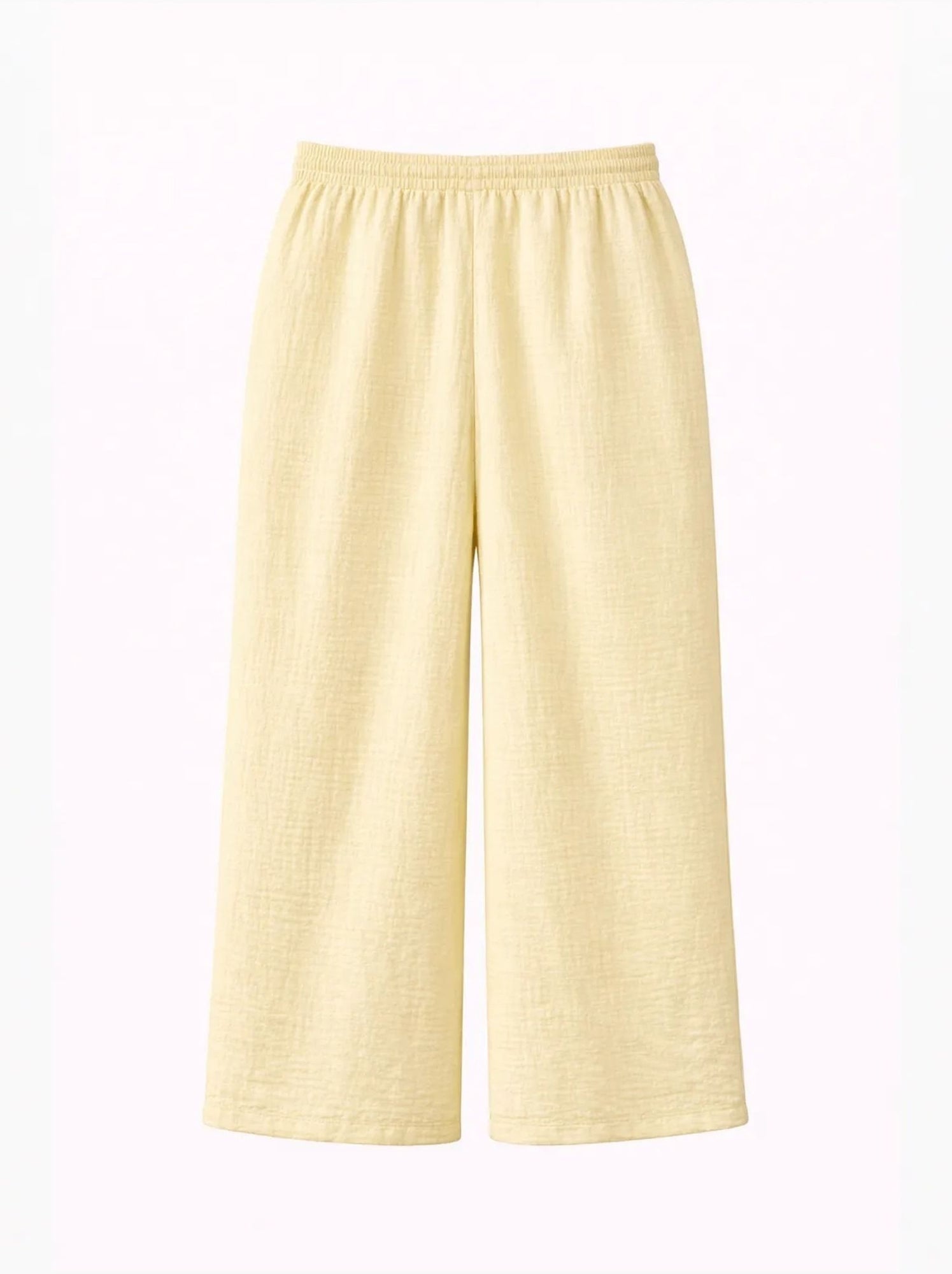 Pantalon palazzo texturé taille haute mixray - Jaune citron
