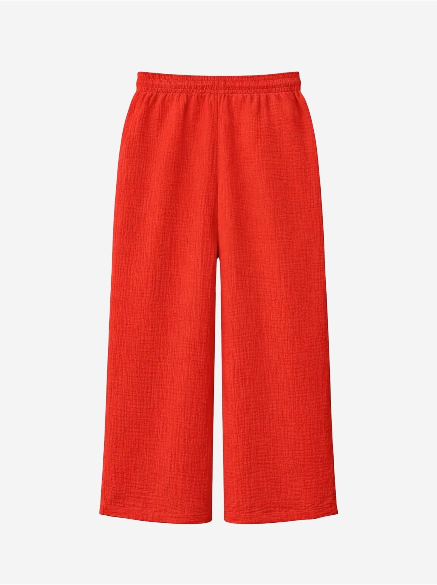 Pantalon palazzo texturé taille haute mixray - Rouge