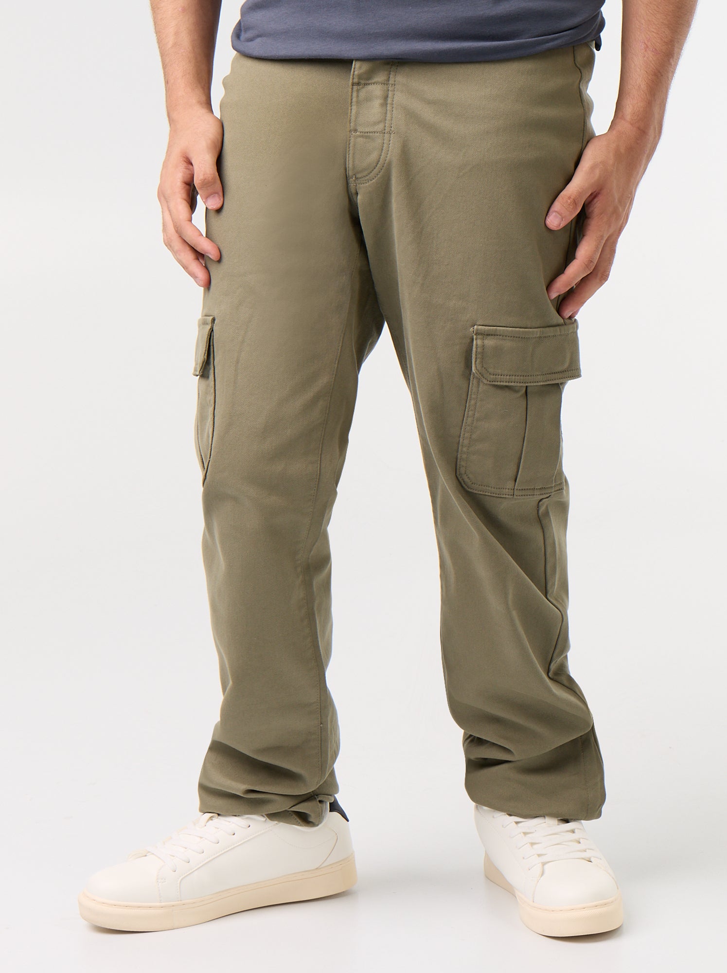 Pantalon regular avec poches à rabat - collection facile à enfiler - Vert