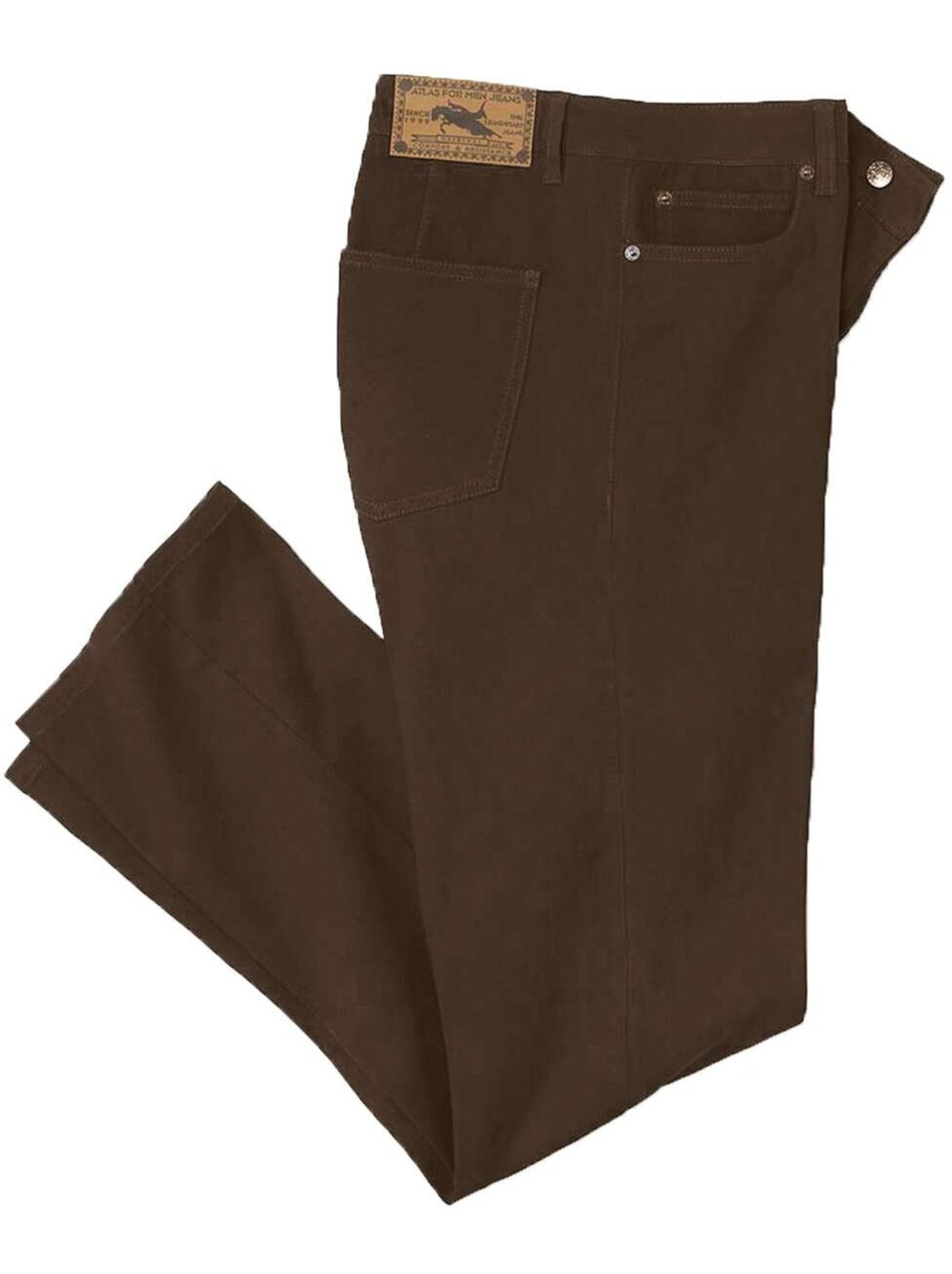 Pantalon regular twill stretch confort   - atlas for men - Marron