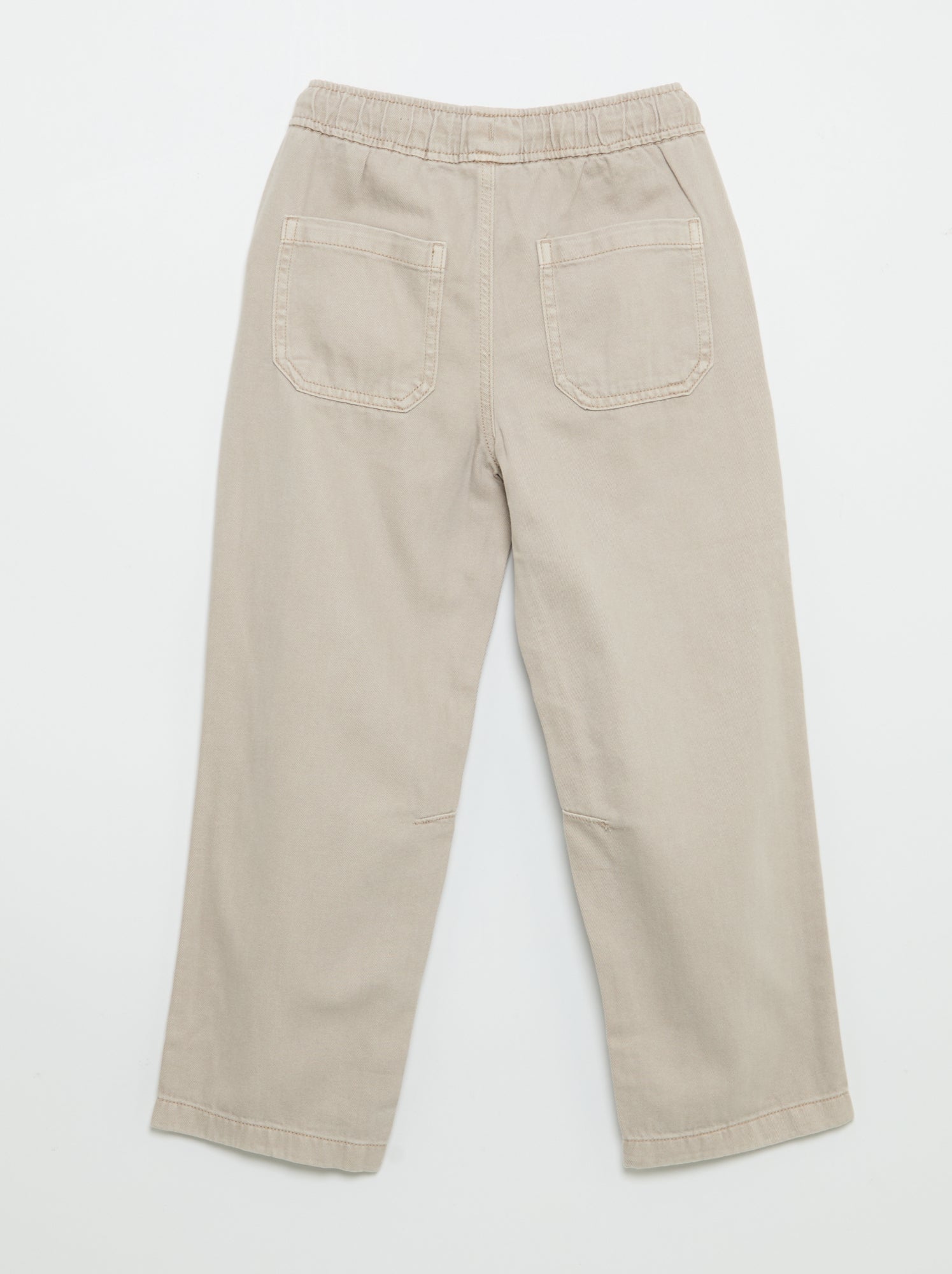 Pantalon relaxed fit taille élastiquée - Beige