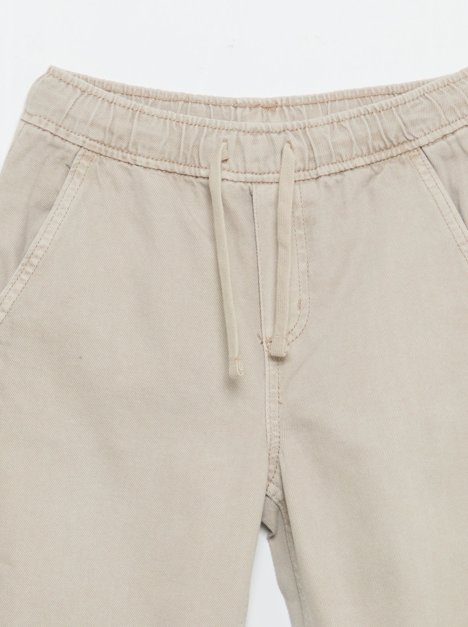 Pantalon relaxed fit taille élastiquée - Beige