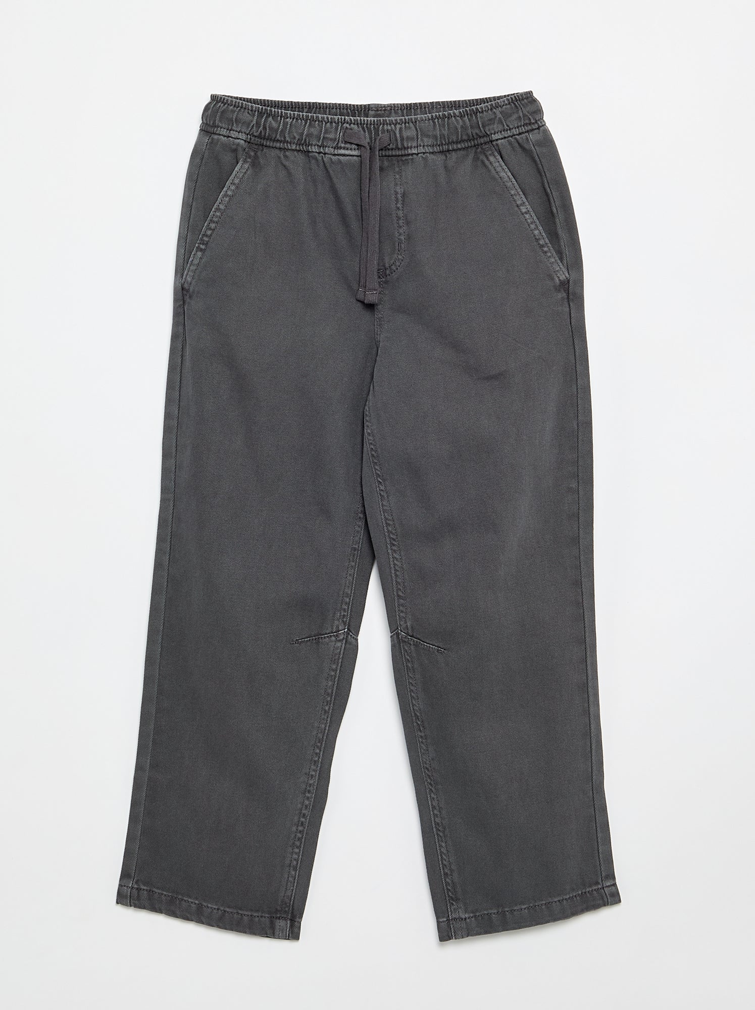 Pantalon relaxed fit taille élastiquée - Gris