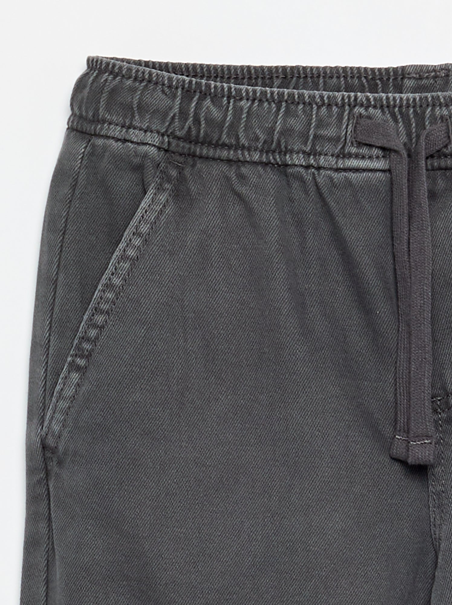 Pantalon relaxed fit taille élastiquée - Gris