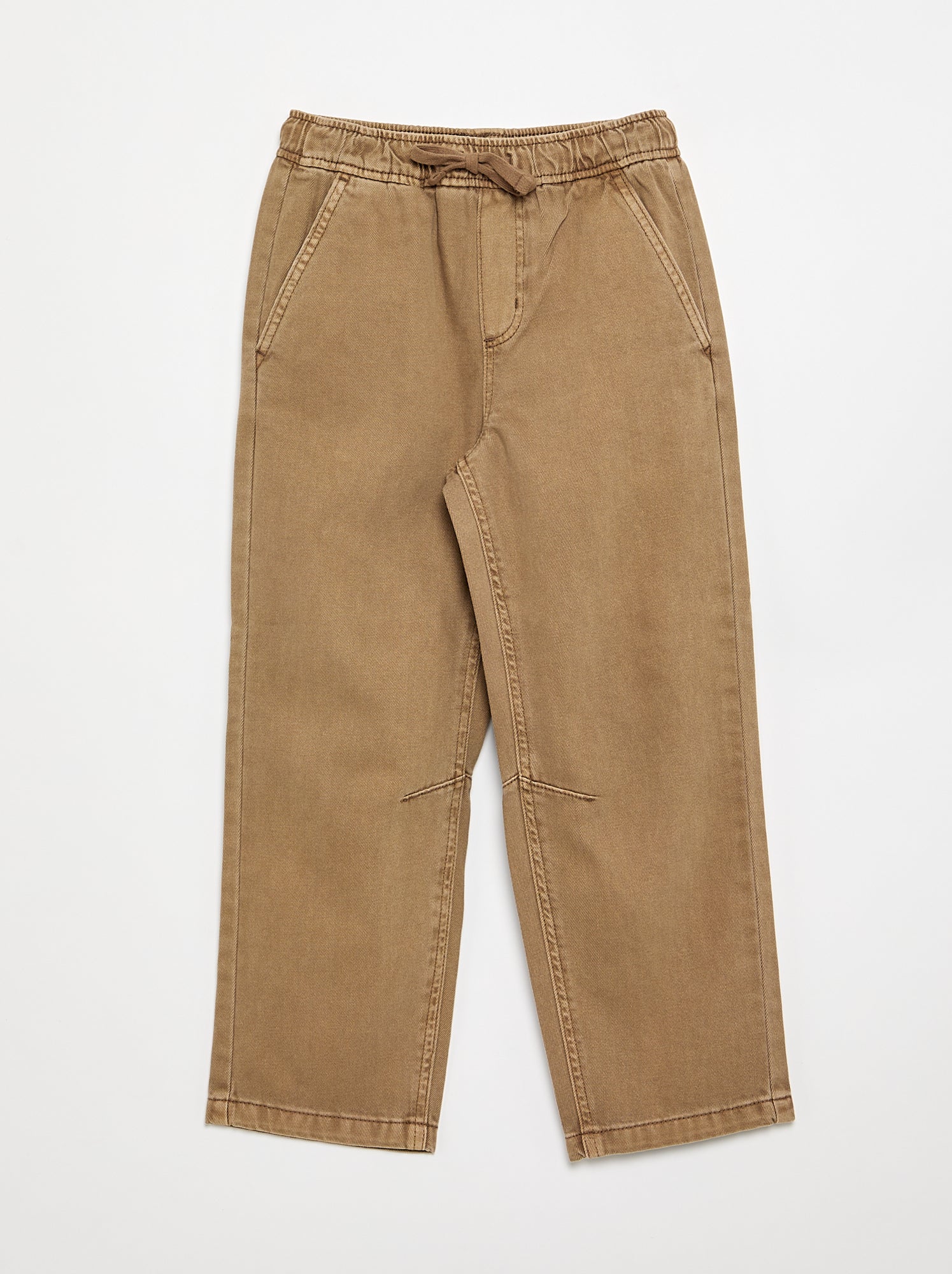 Pantalon relaxed fit taille élastiquée - Marron (FYR28_3)