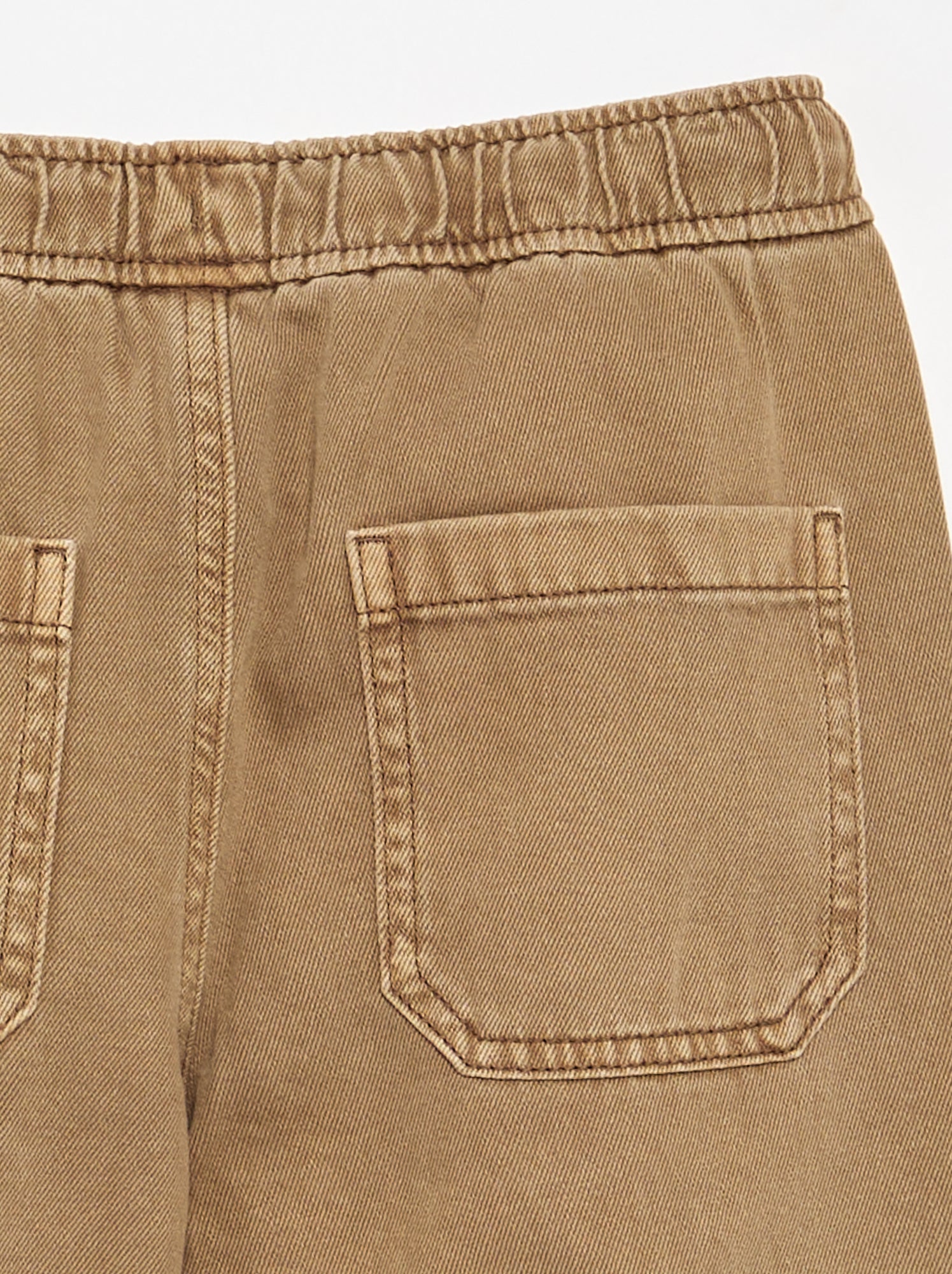Pantalon relaxed fit taille élastiquée - Marron (FYR28_3)