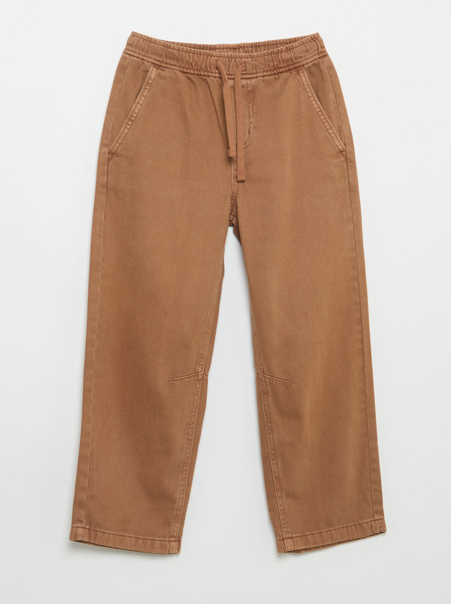 Pantalon relaxed fit taille élastiquée - Marron (FYR28_5)