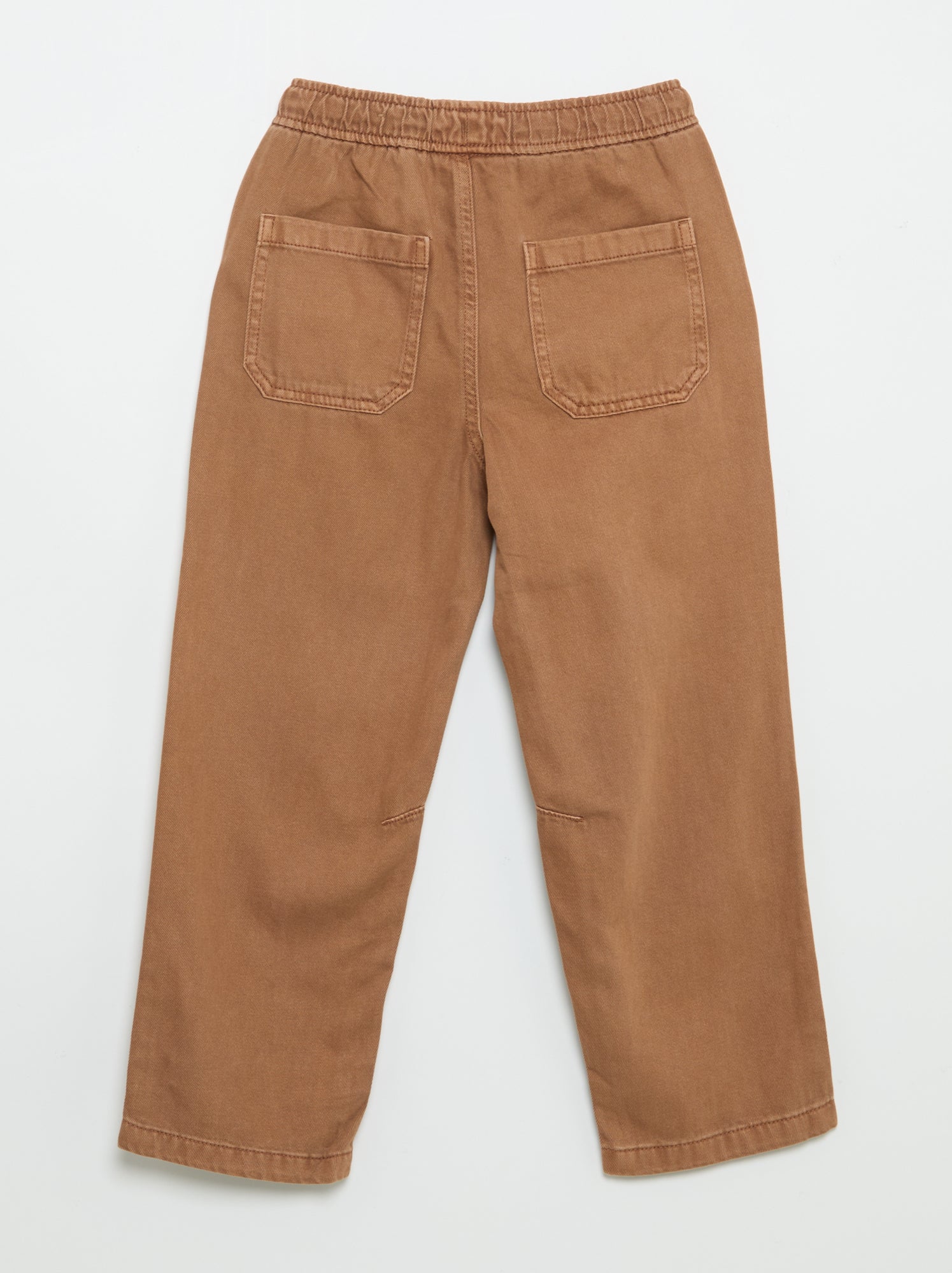 Pantalon relaxed fit taille élastiquée - Marron (FYR28_5)
