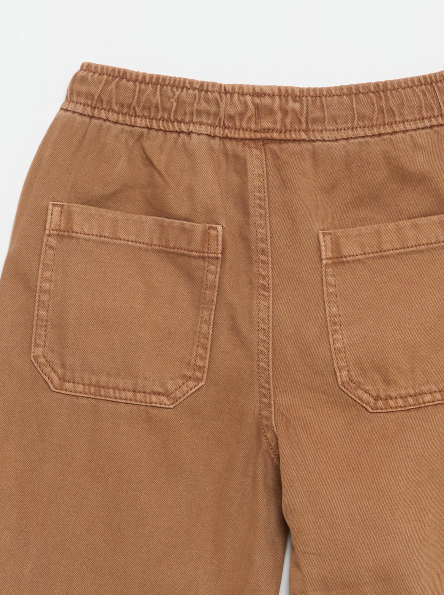Pantalon relaxed fit taille élastiquée - Marron (FYR28_5)