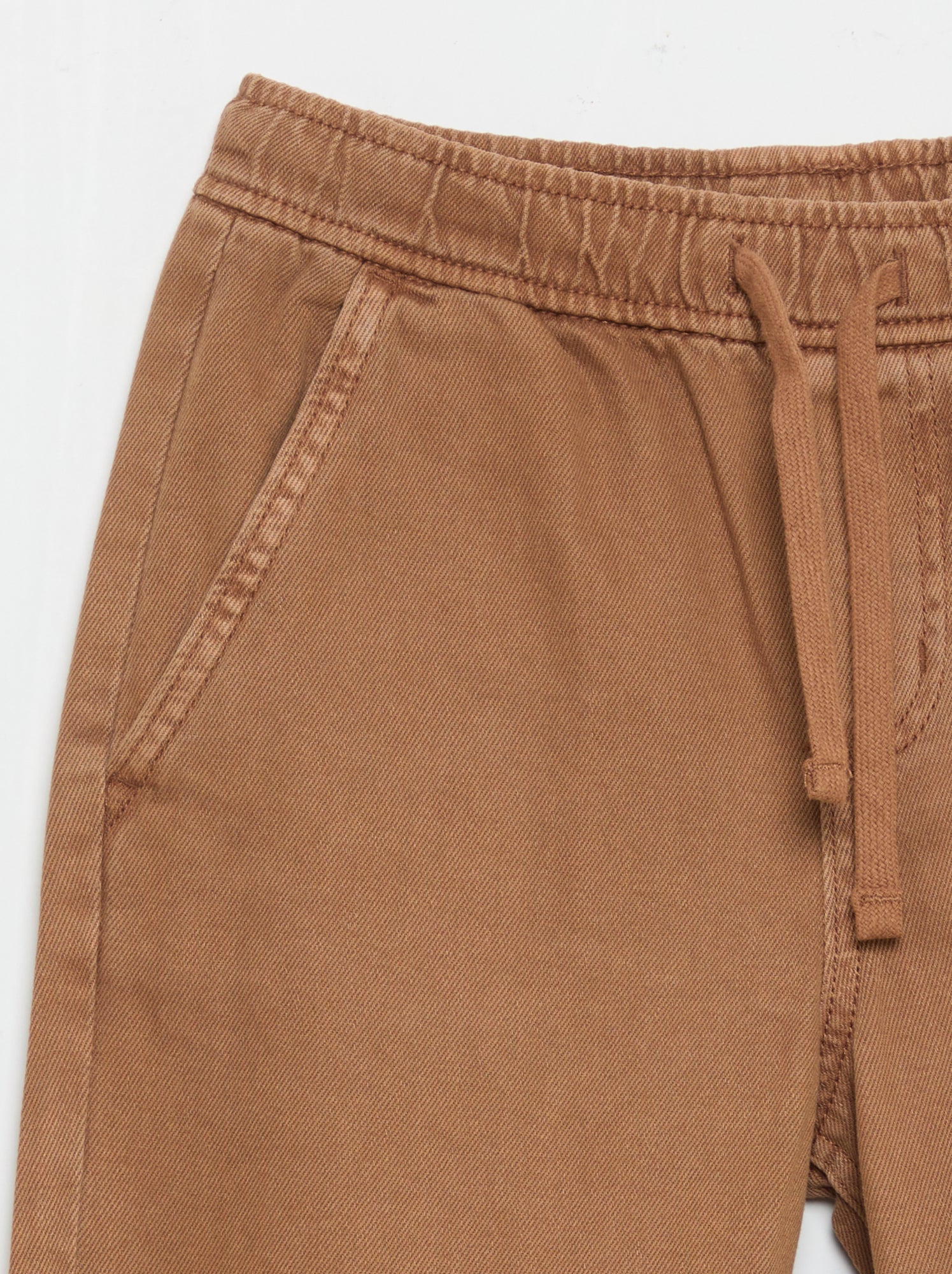Pantalon relaxed fit taille élastiquée - Marron (FYR28_5)