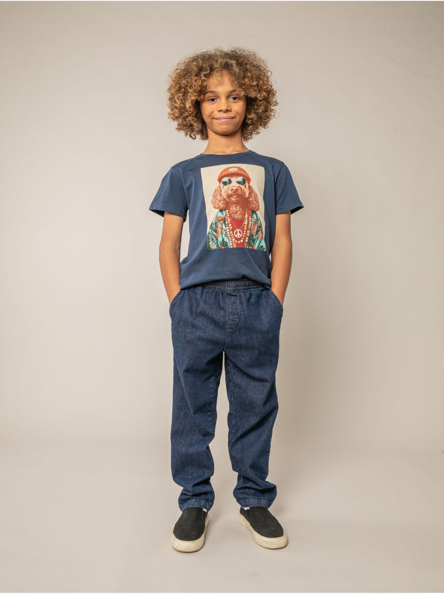 Pantalon relaxed garçon en denim 'deeluxe' - Bleu