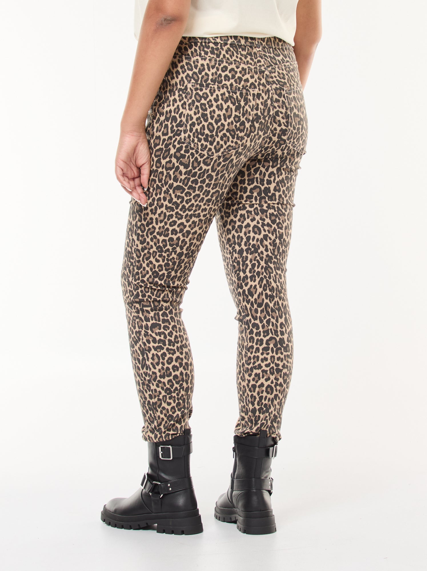 Pantalon skinny taille haute - Beige