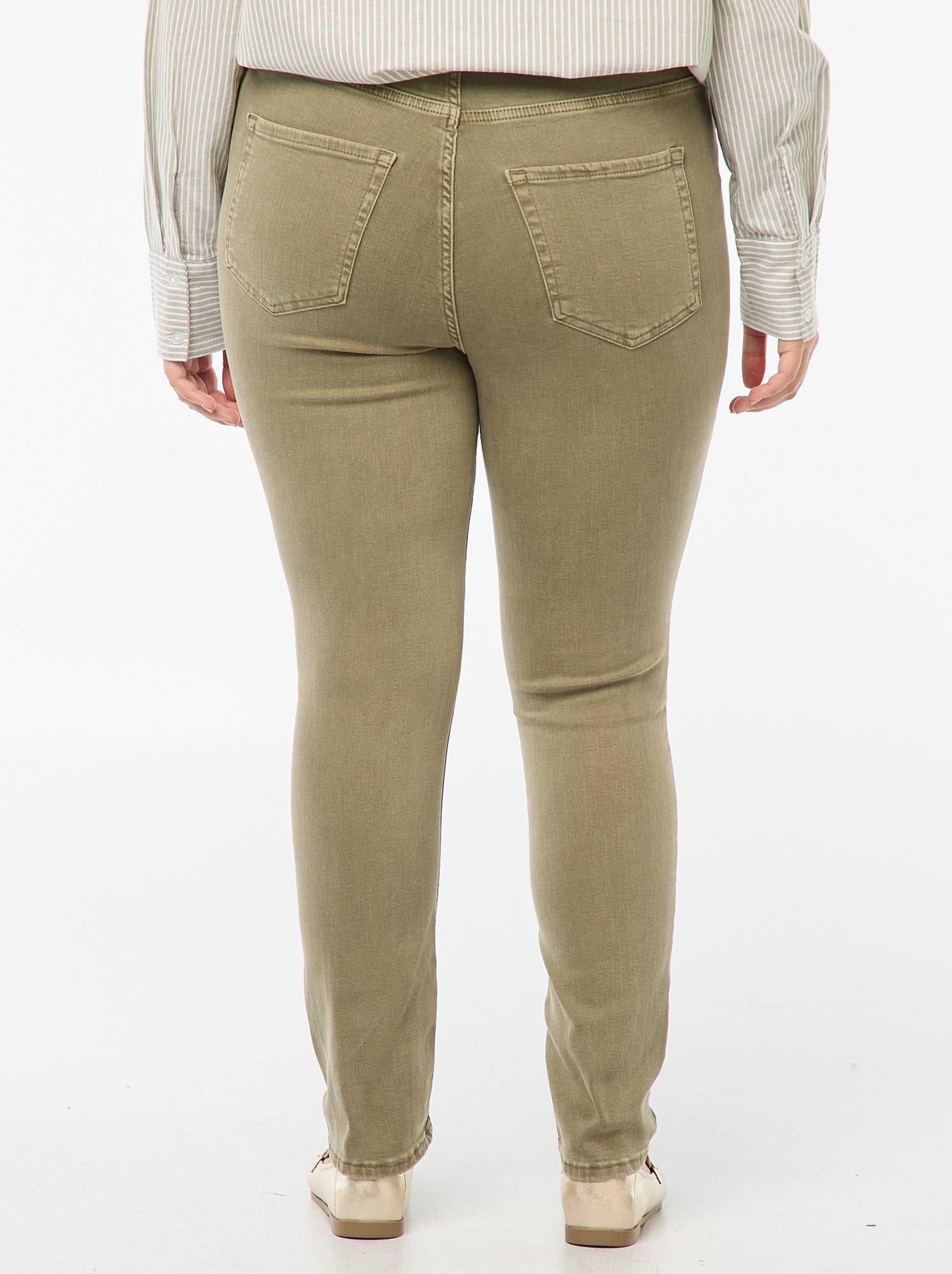 Pantalon skinny taille haute - Kaki