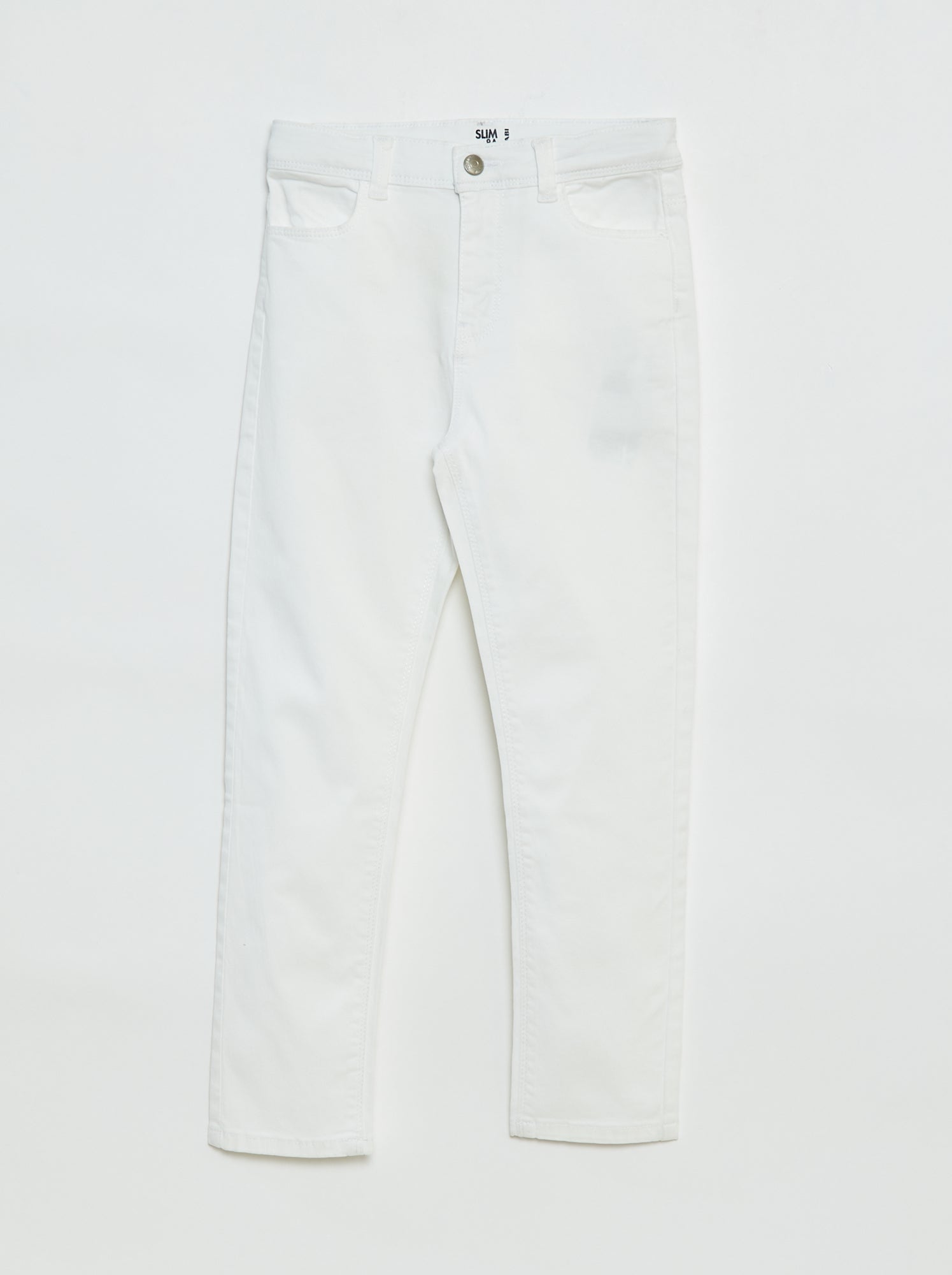 Pantalon slim - coupe ajustée 4 poches - blanc