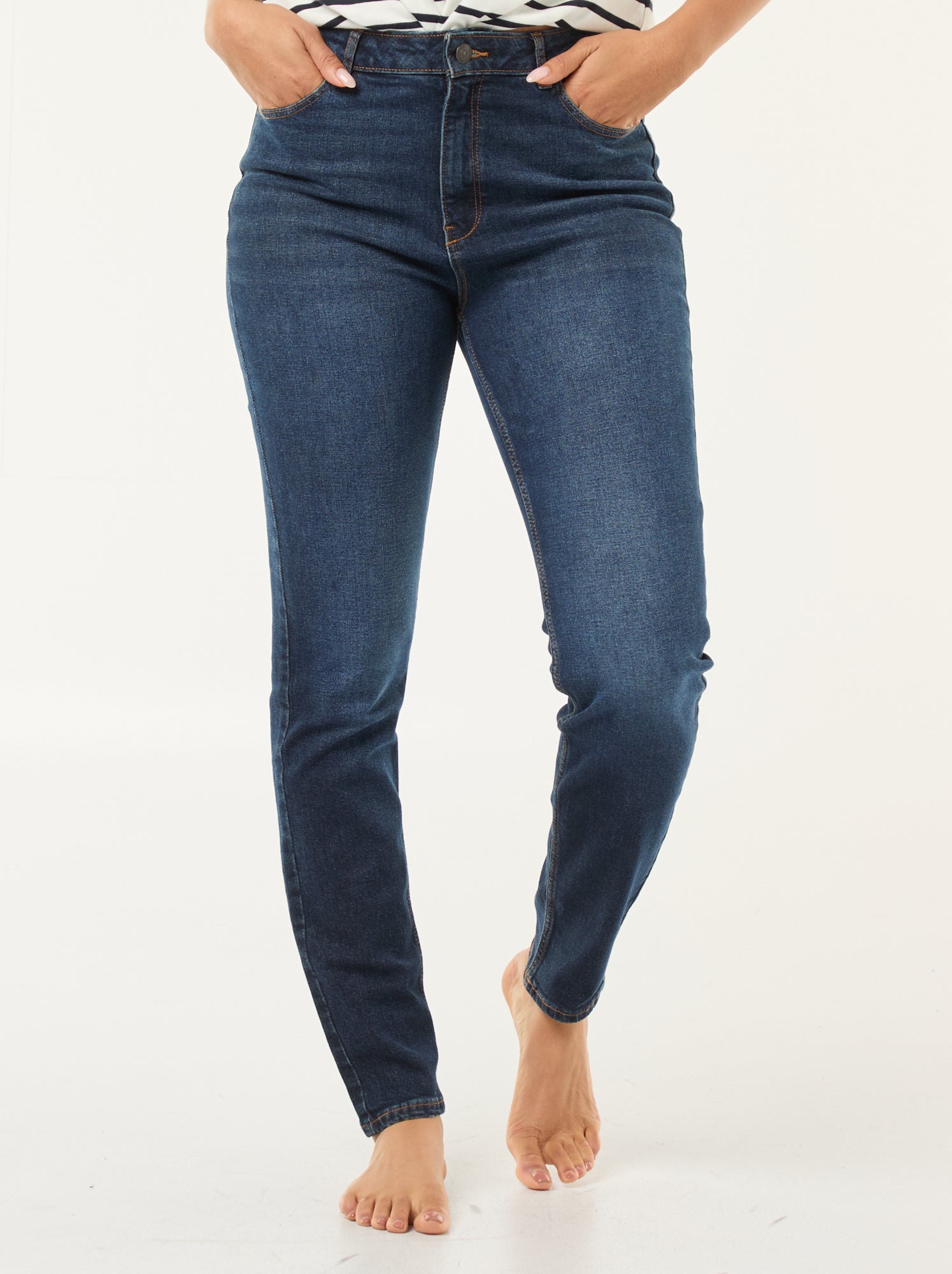 Pantalon slim en denim - L30 - Brut