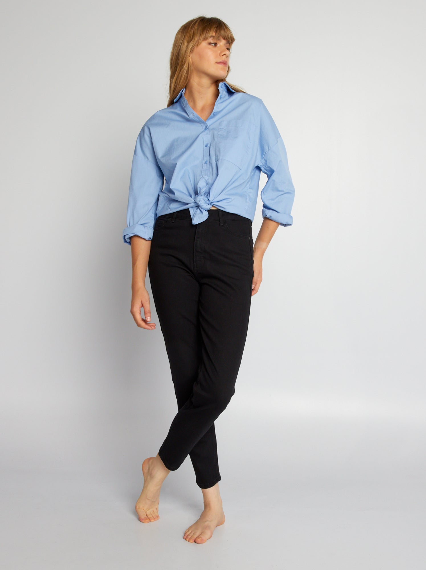 Pantalon slim en denim - L30 - Noir