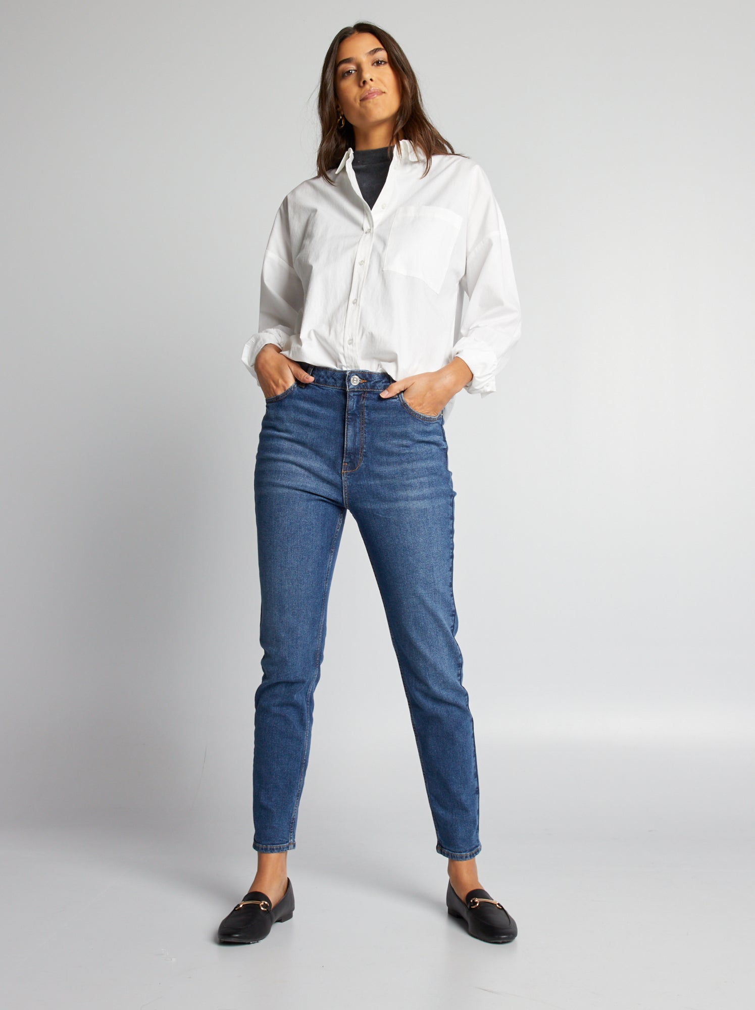 Pantalon slim en denim - L30 - Stone