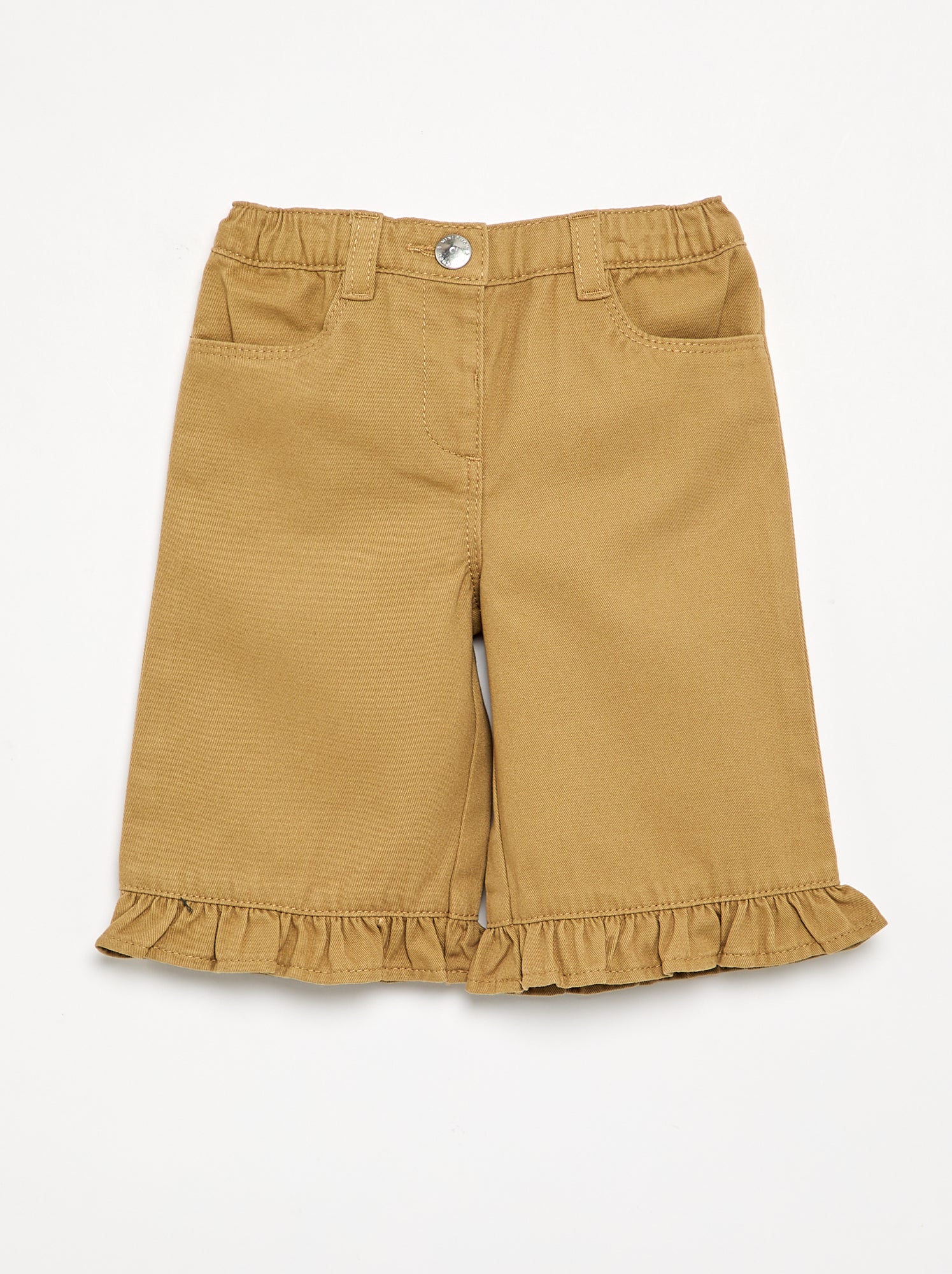 Pantalon uni base volantée - Vert