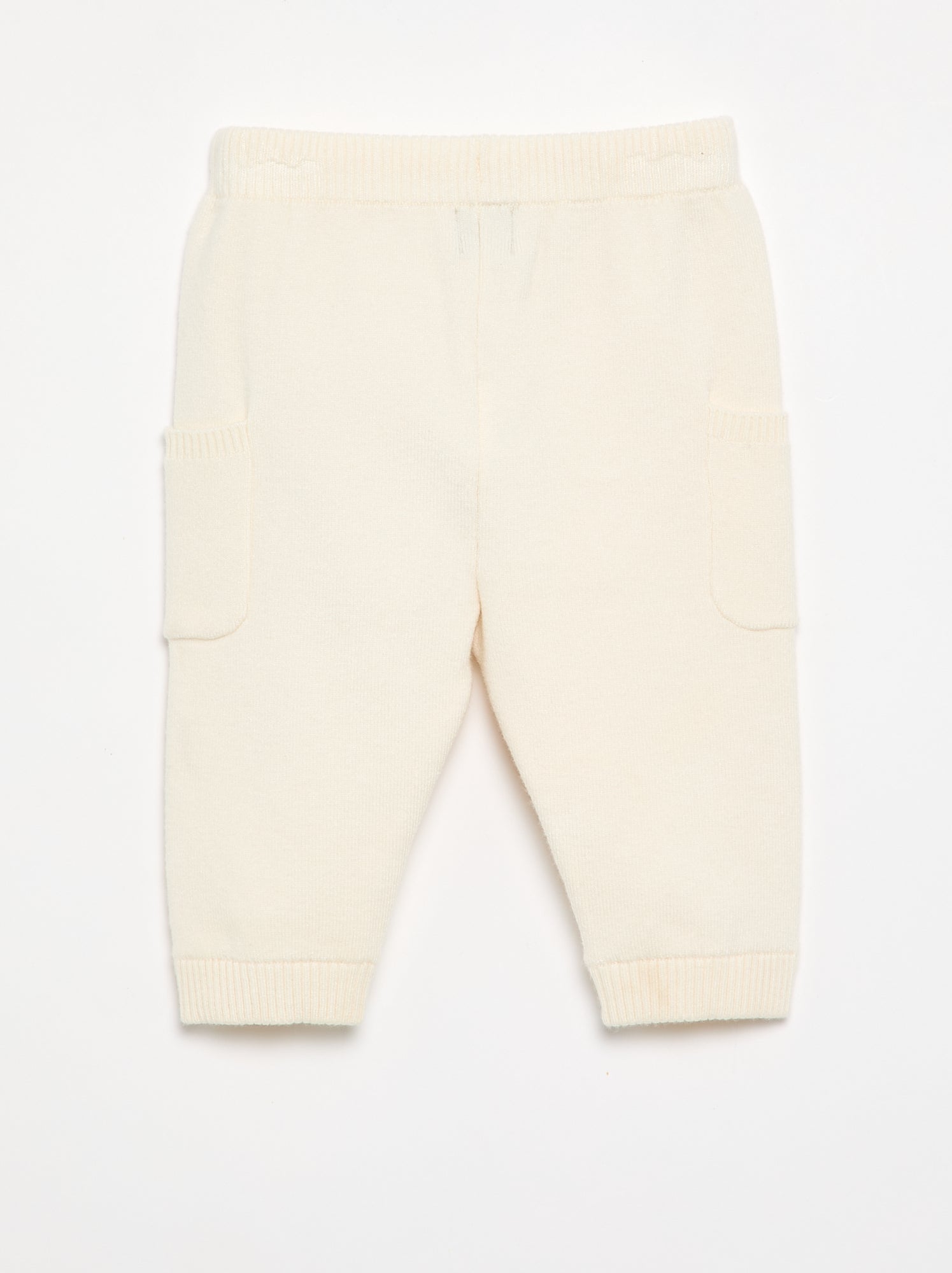 Pantalon uni en maille - Blanc