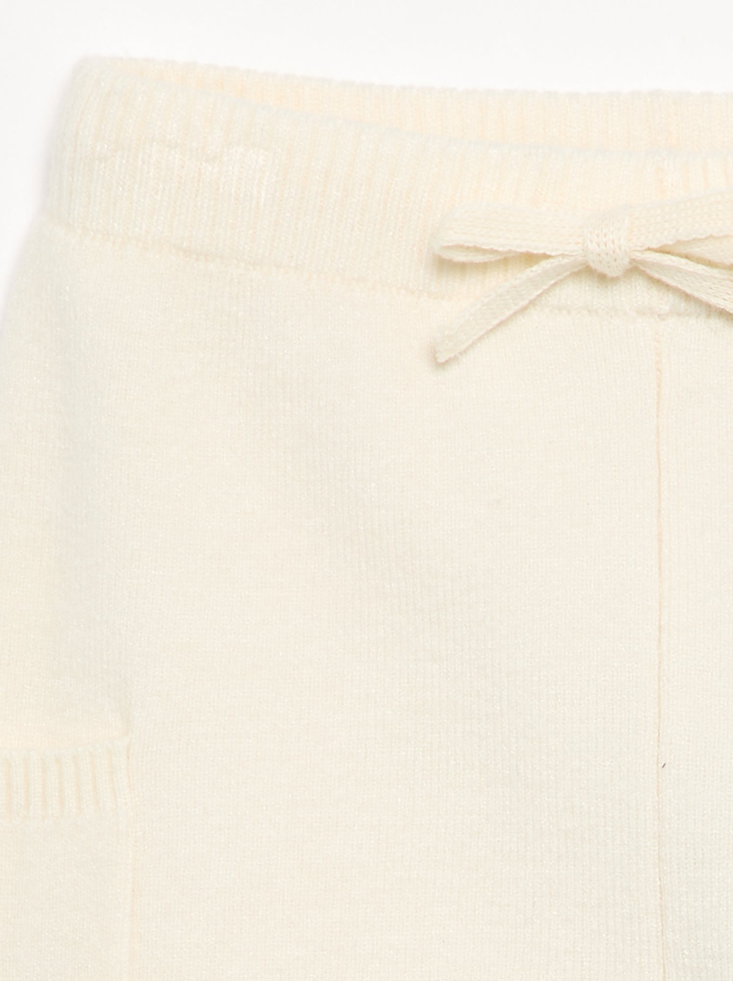 Pantalon uni en maille - Blanc