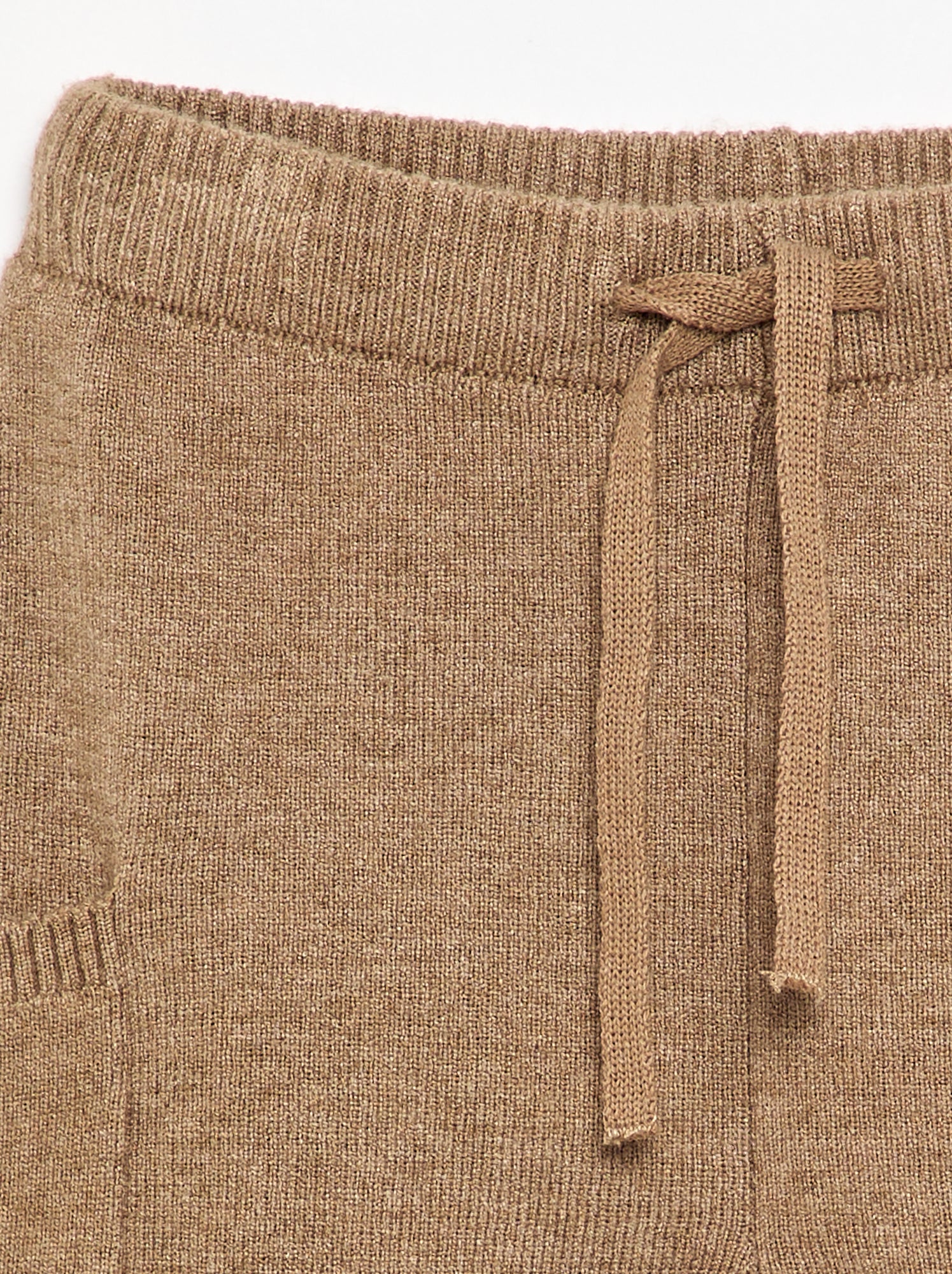 Pantalon uni en maille - Marron